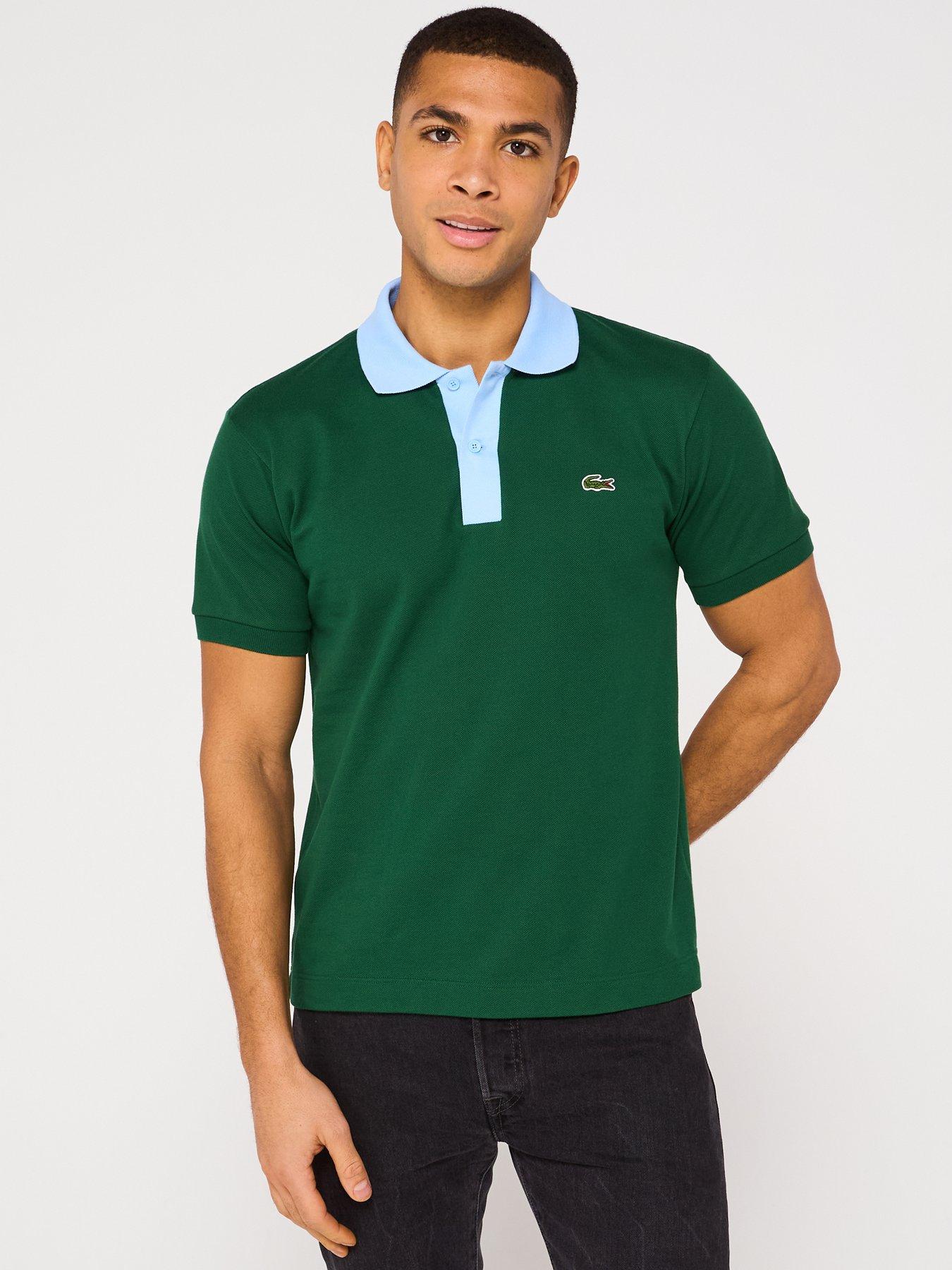 undefined Lacoste L12.12 Classic Fit Contrast Collar Piqué Polo Shirt - Green