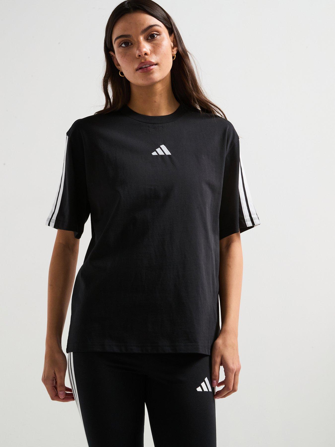 adidas Sportswear Women's Essentials 3-Stripes Boyfriend T-Shirt - Black