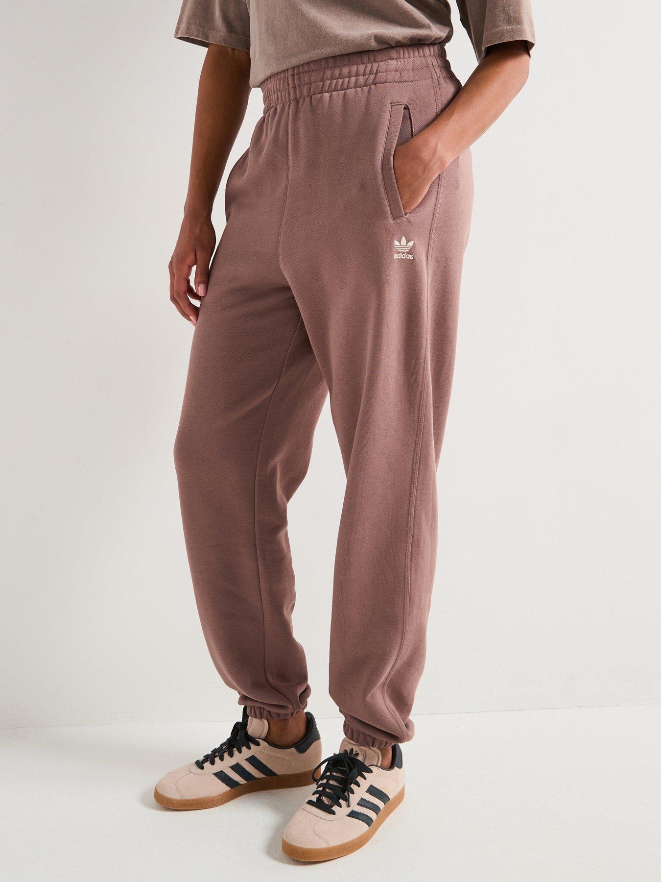 adidas-originals-womens-essentials-french-terry-joggers-brown