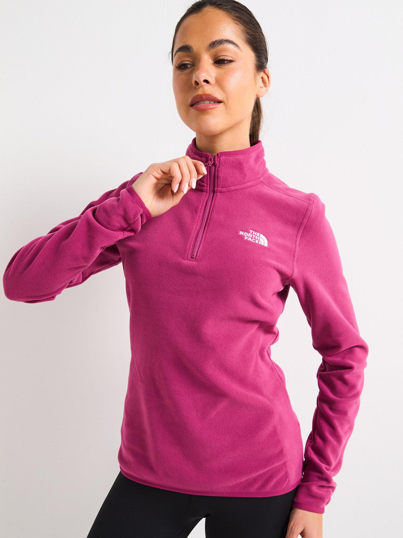 THE NORTH FACE Women's 100 Glacier 1/4 Zip Fleece Dark Pink - Main Image