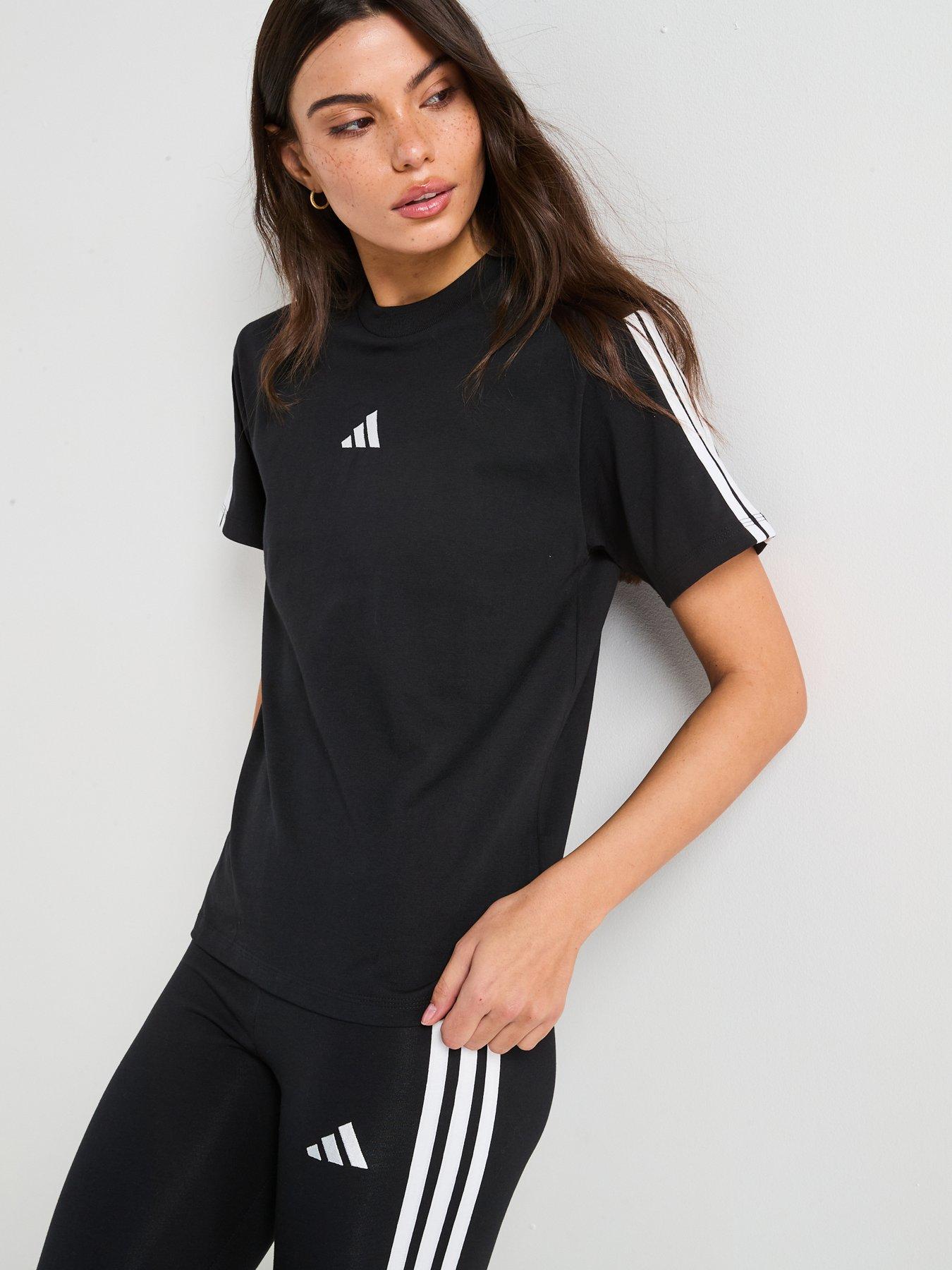adidas Sportswear Women's Essentials 3-Stripes Cotton T-Shirt - Black