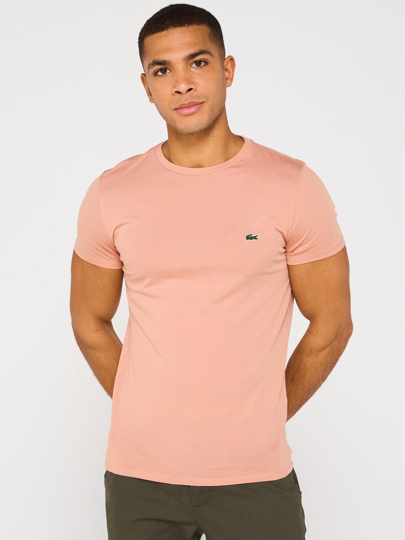 Image 1 of 5 of Lacoste Regular Fit Lightweight Cotton Pima Jersey T-Shirt - Light Brown