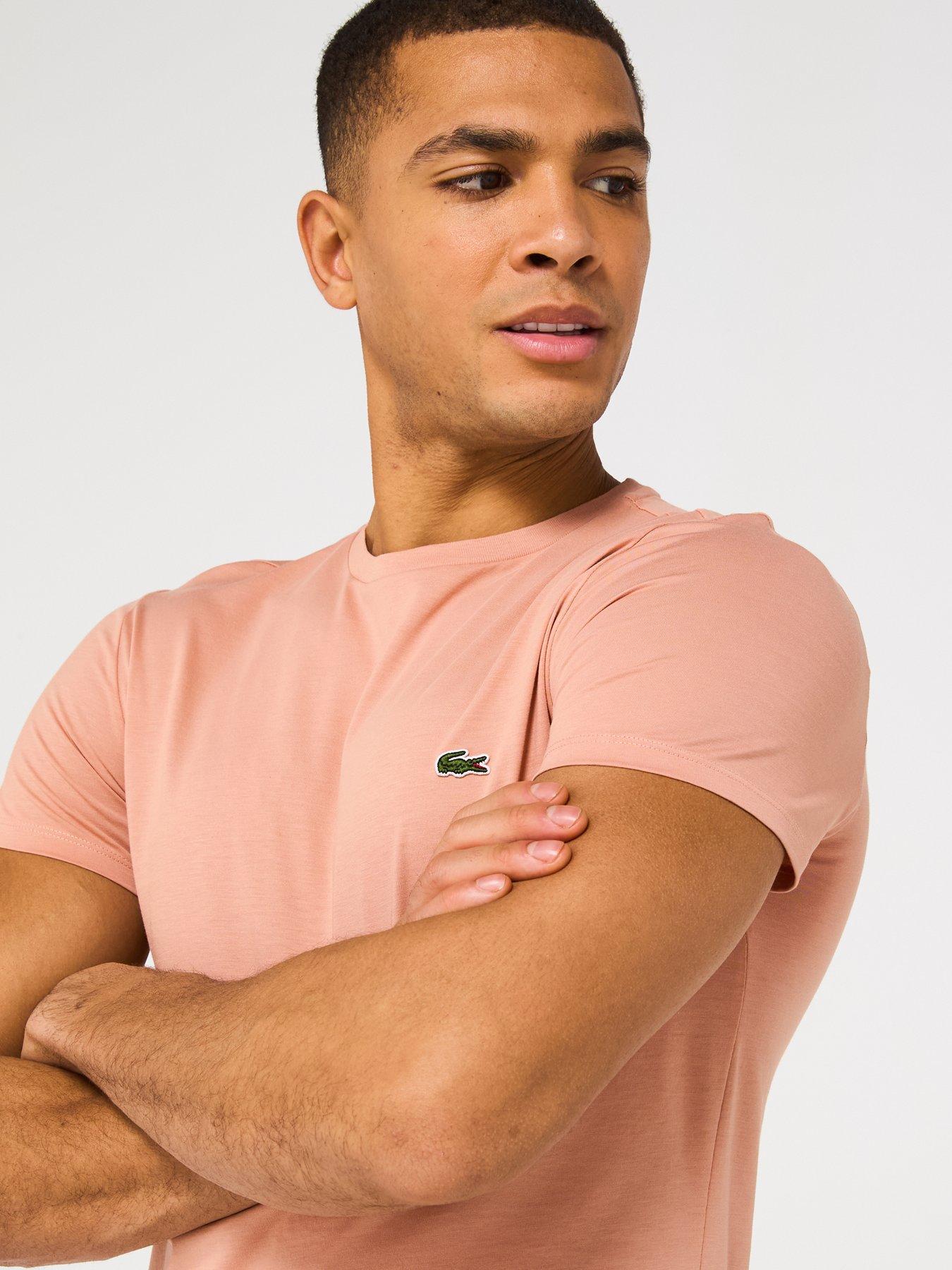 Image 4 of 5 of Lacoste Regular Fit Lightweight Cotton Pima Jersey T-Shirt - Light Brown