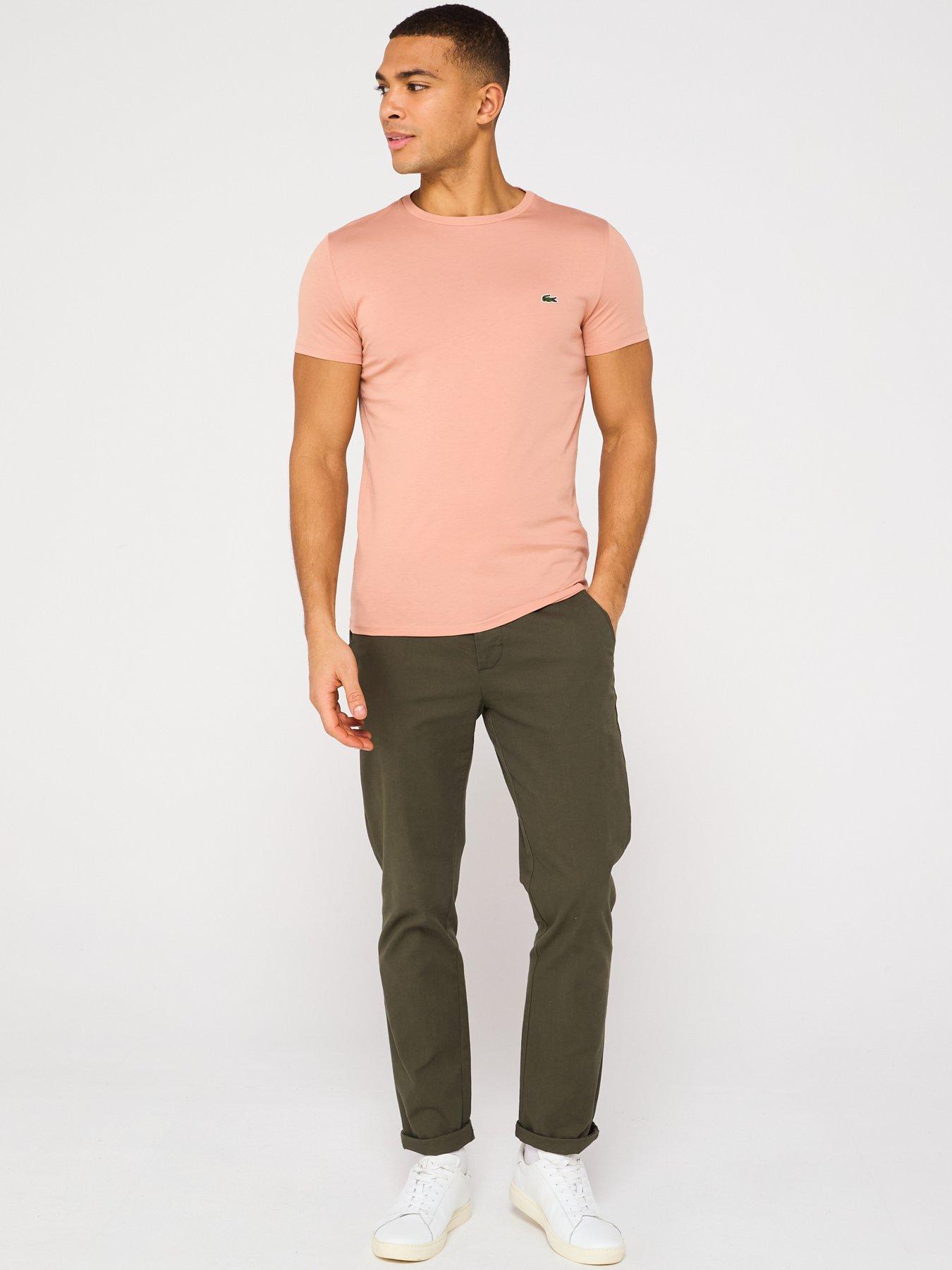 Image 5 of 5 of Lacoste Regular Fit Lightweight Cotton Pima Jersey T-Shirt - Light Brown