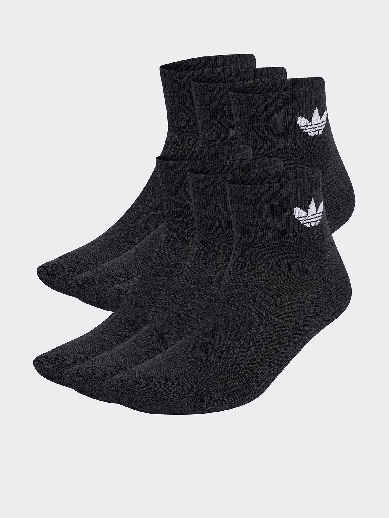 Image 1 of 2 of adidas Originals Womens Mid Ankle Socks 6 Pairs - Black