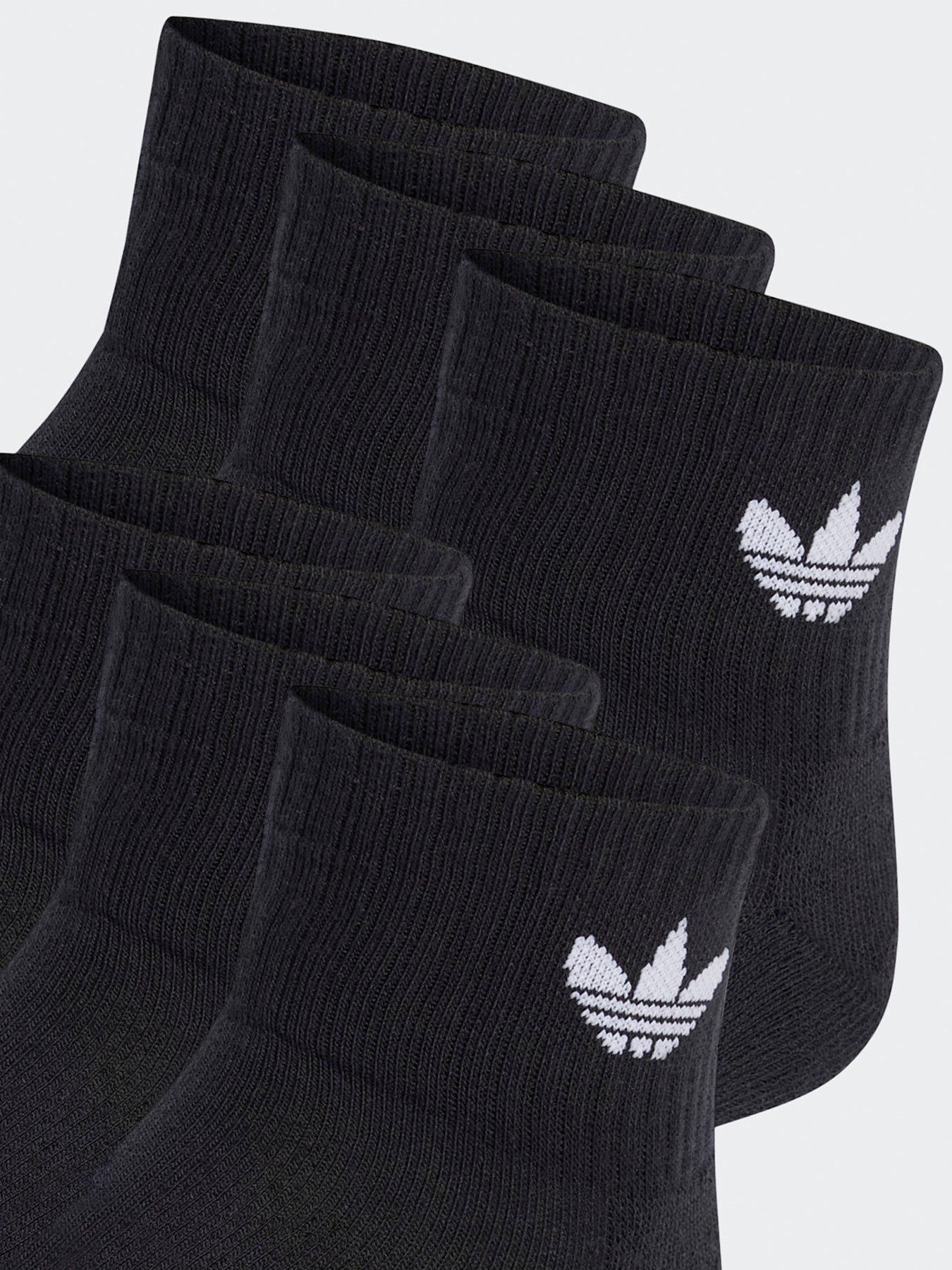 Image 2 of 2 of adidas Originals Womens Mid Ankle Socks 6 Pairs - Black
