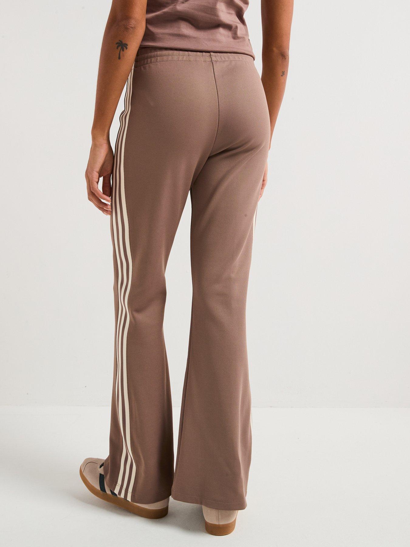 Image 2 of 6 of adidas Originals Womens 3-Stripes Flared Tracksuit Pants - Brown