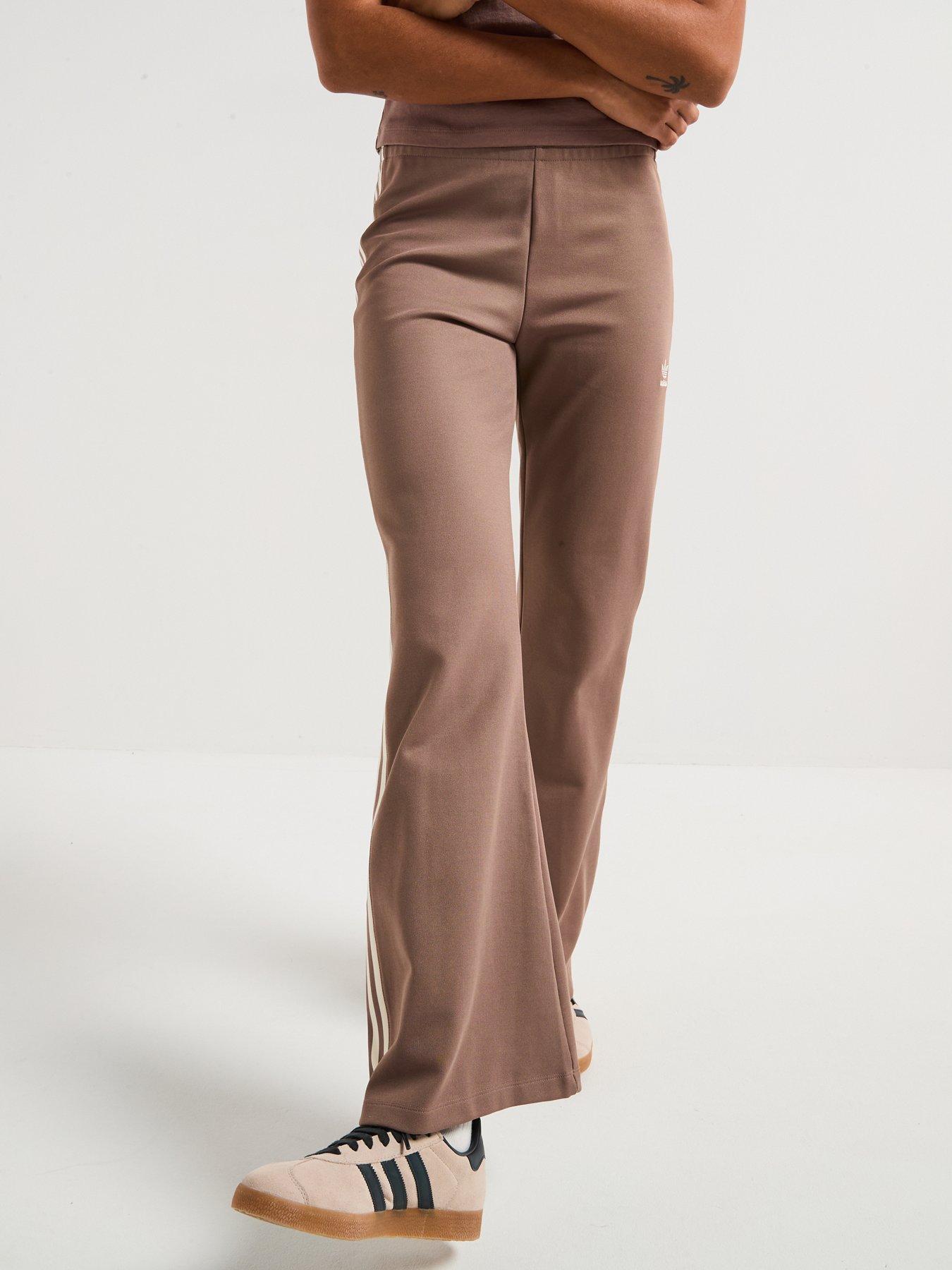 Image 4 of 6 of adidas Originals Womens 3-Stripes Flared Tracksuit Pants - Brown