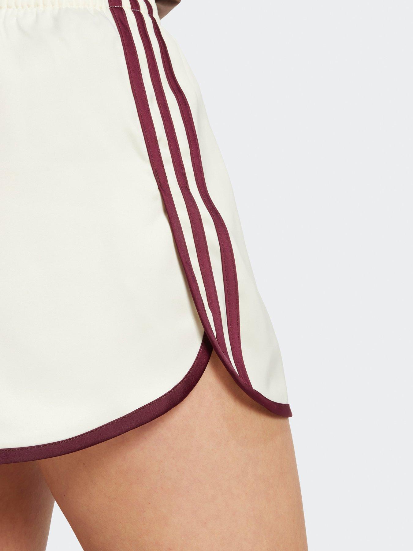 adidas Originals Women's 3-Stripes Sprinter Shorts - Cream White/Maroon ...
