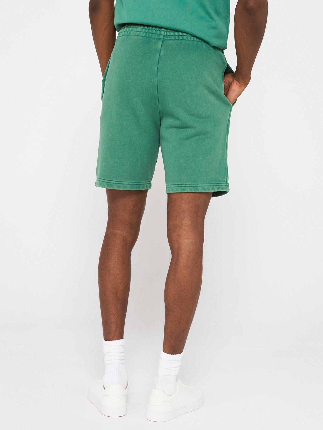 Image 2 of 5 of Lacoste Regular Fit Washed Fleece Shorts - Green
