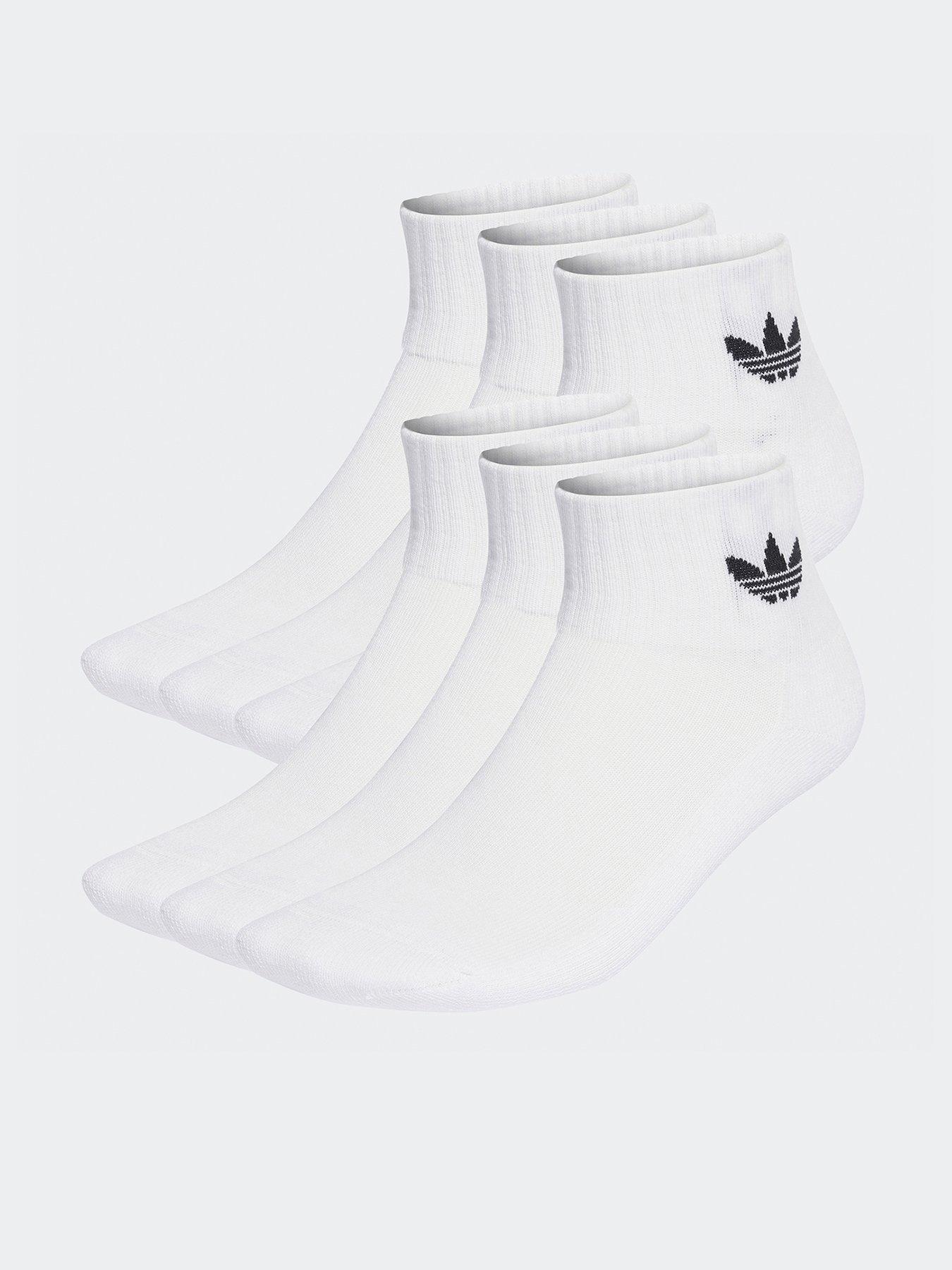 undefined Womens Mid Ankle Socks 6 Pairs - White