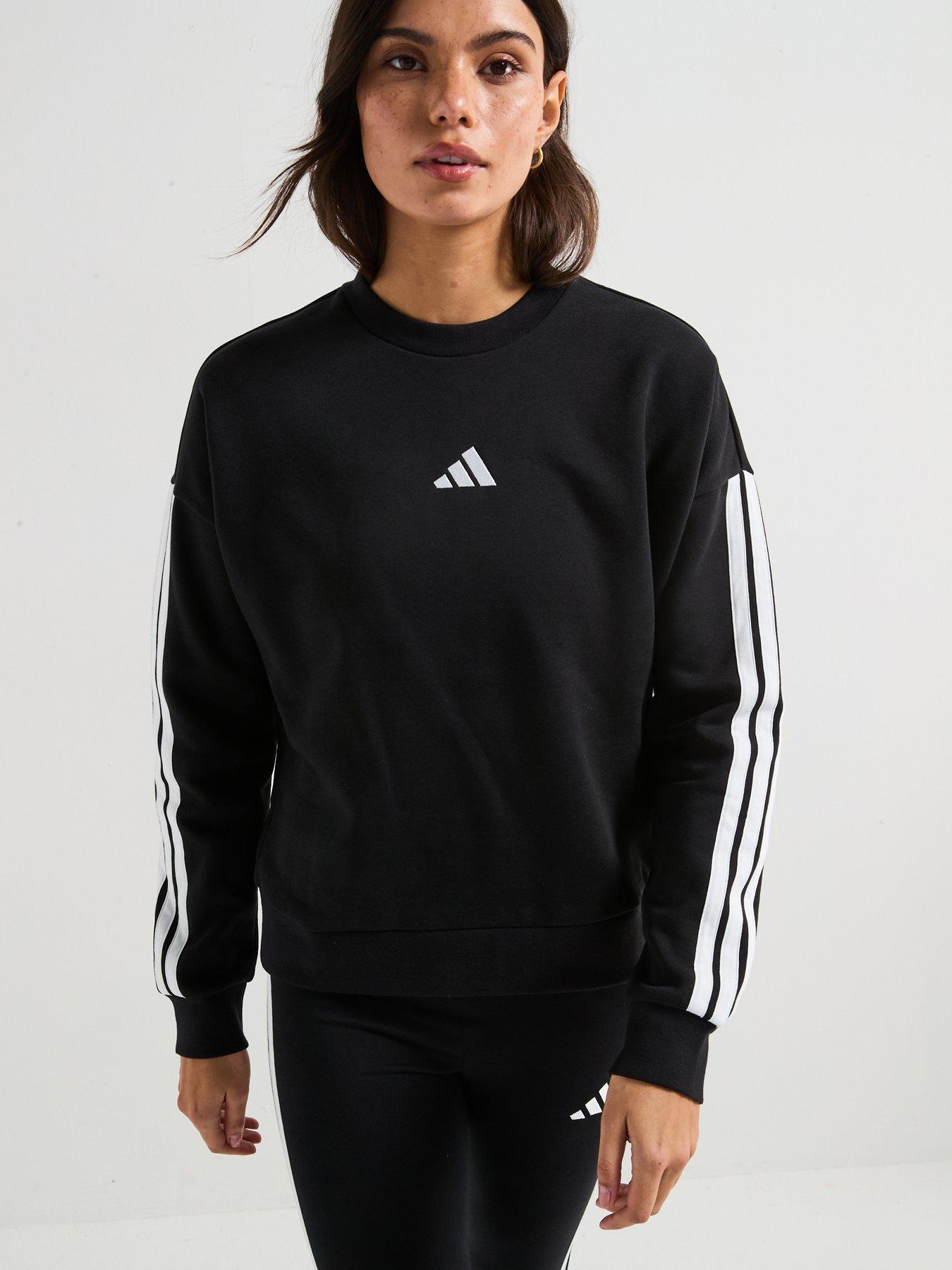 adidas Sportswear Women's Essentials 3-Stripes Fleece Sweatshirt - Black