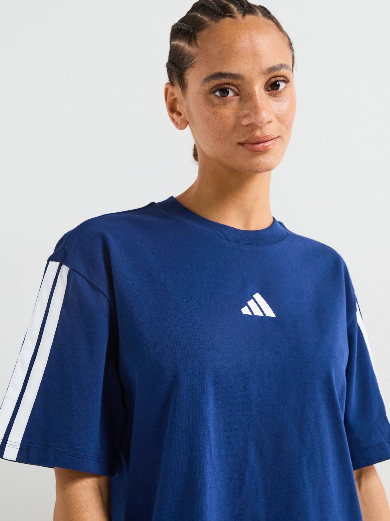 adidas-sportswear-womens-essentials-3-stripes-boyfriend-t-shirt-blueoutfit