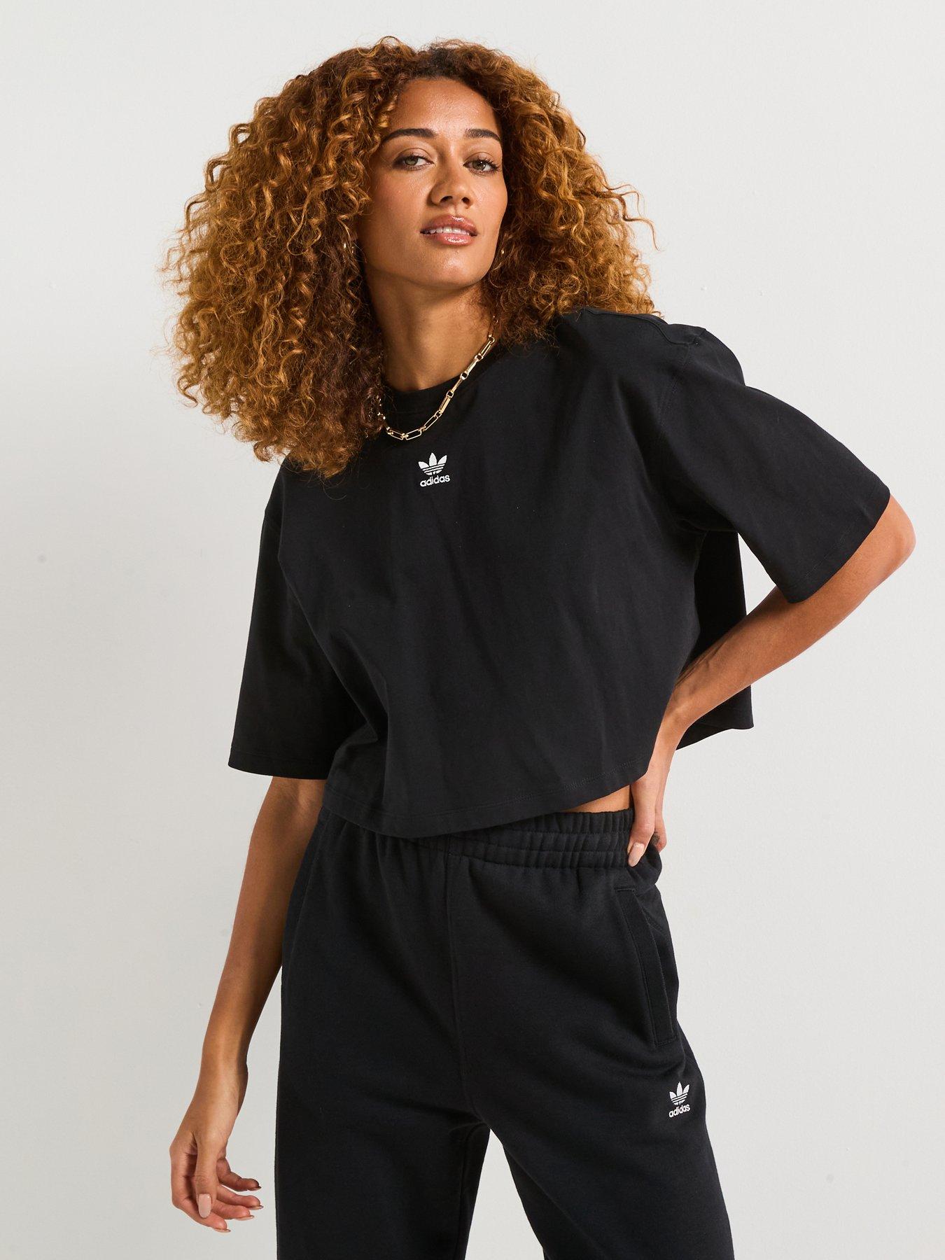 adidas Originals Womens Essentials Crop T-Shirt - Black
