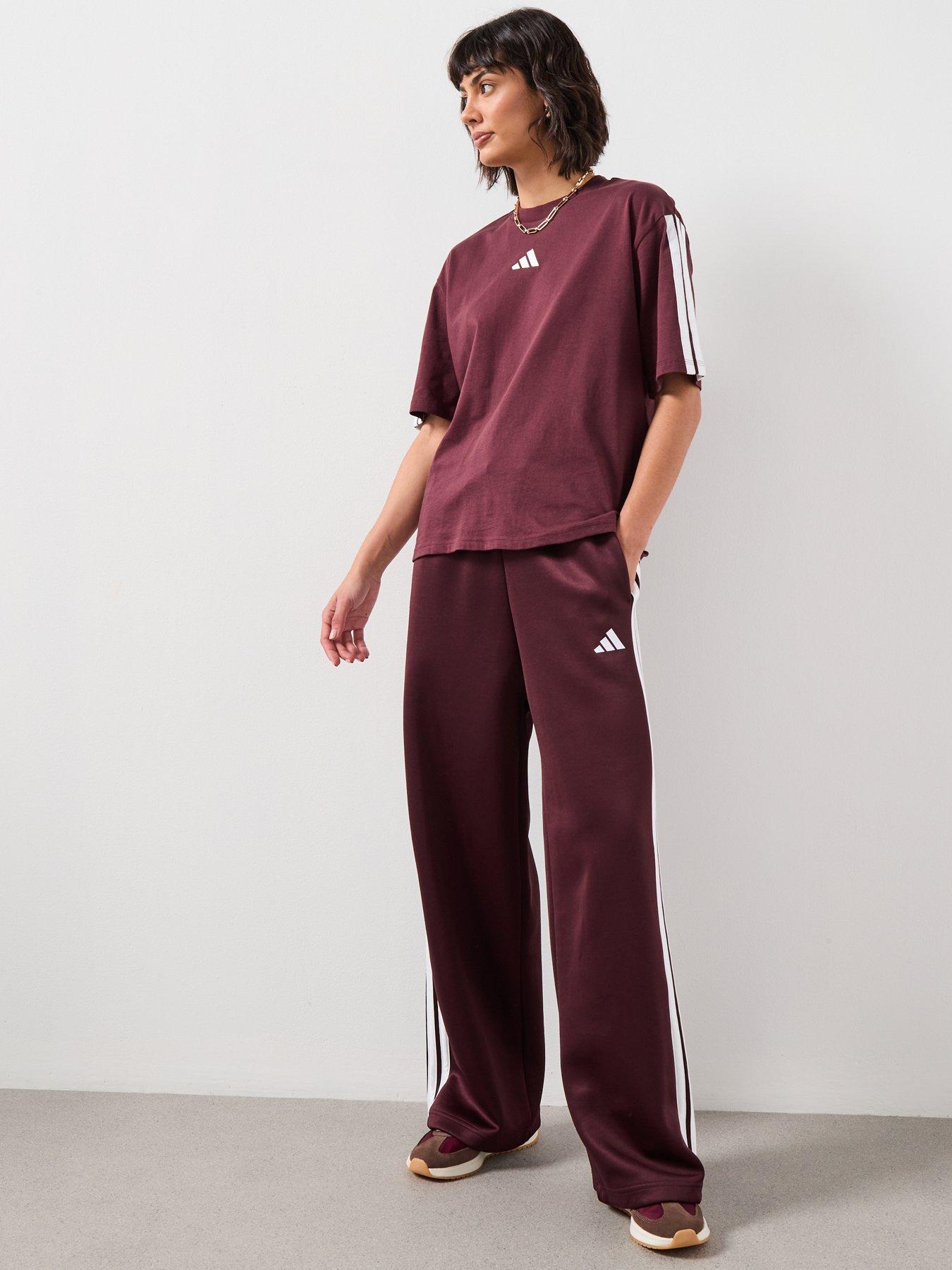 Image 4 of 6 of adidas Sportswear Women's Essentials 3-Stripes Boyfriend T-Shirt - Red