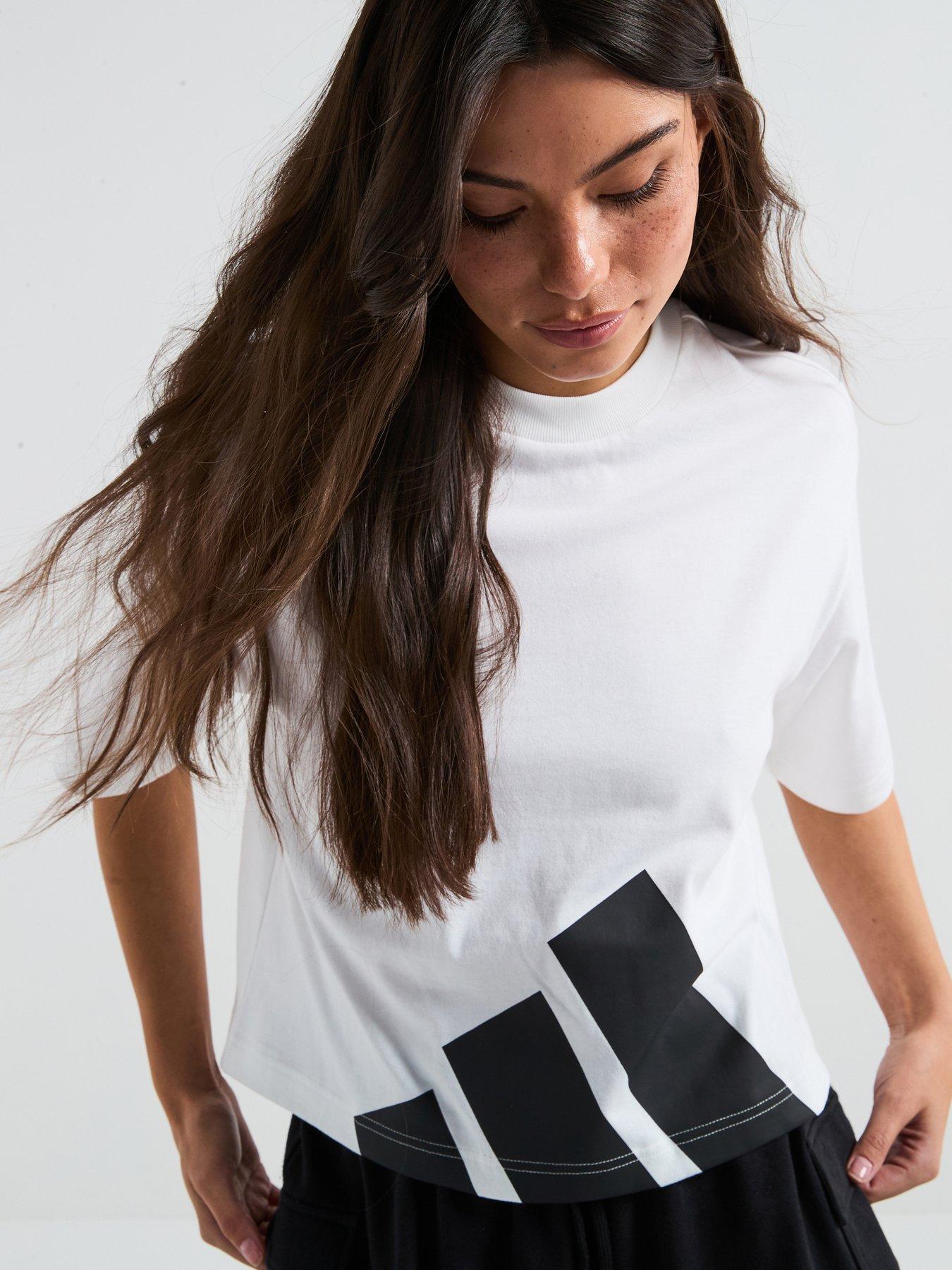 adidas Sportswear Women's Essentials Big Logo Boyfriend T-Shirt - White/Black