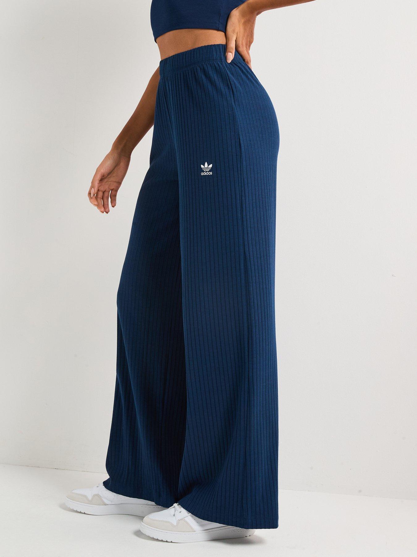 adidas Originals Womens Essentials Wide Rib Pants - Blue | Very Ireland