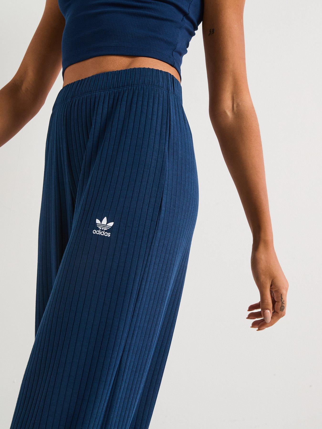 adidas Originals Womens Essentials Wide Rib Pants - Blue | Very Ireland