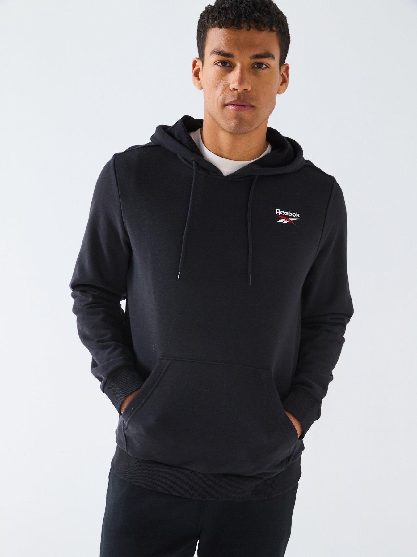 Reebok Mens Identity Small Logo Full Zip Hoodie - Black