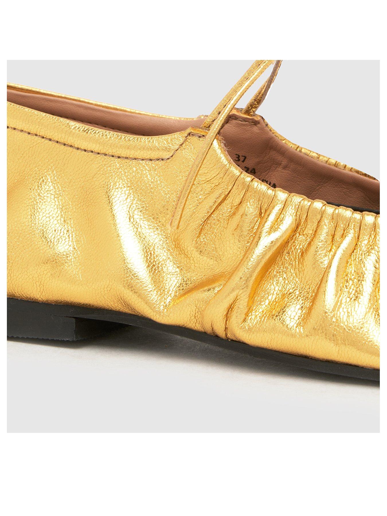 schuh-lindy-ruched-ballerina-goldback