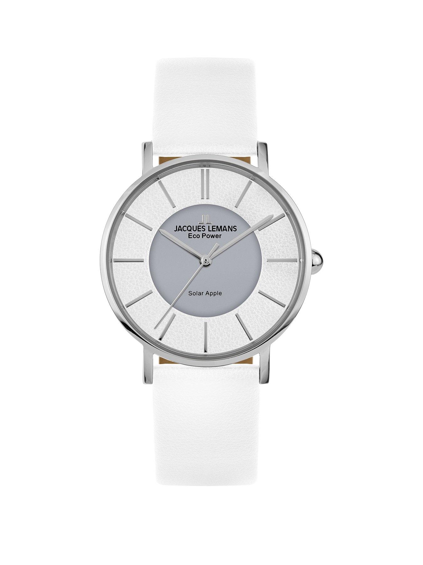 jacques-lemans-power-solar-white-strap-unisex-watch