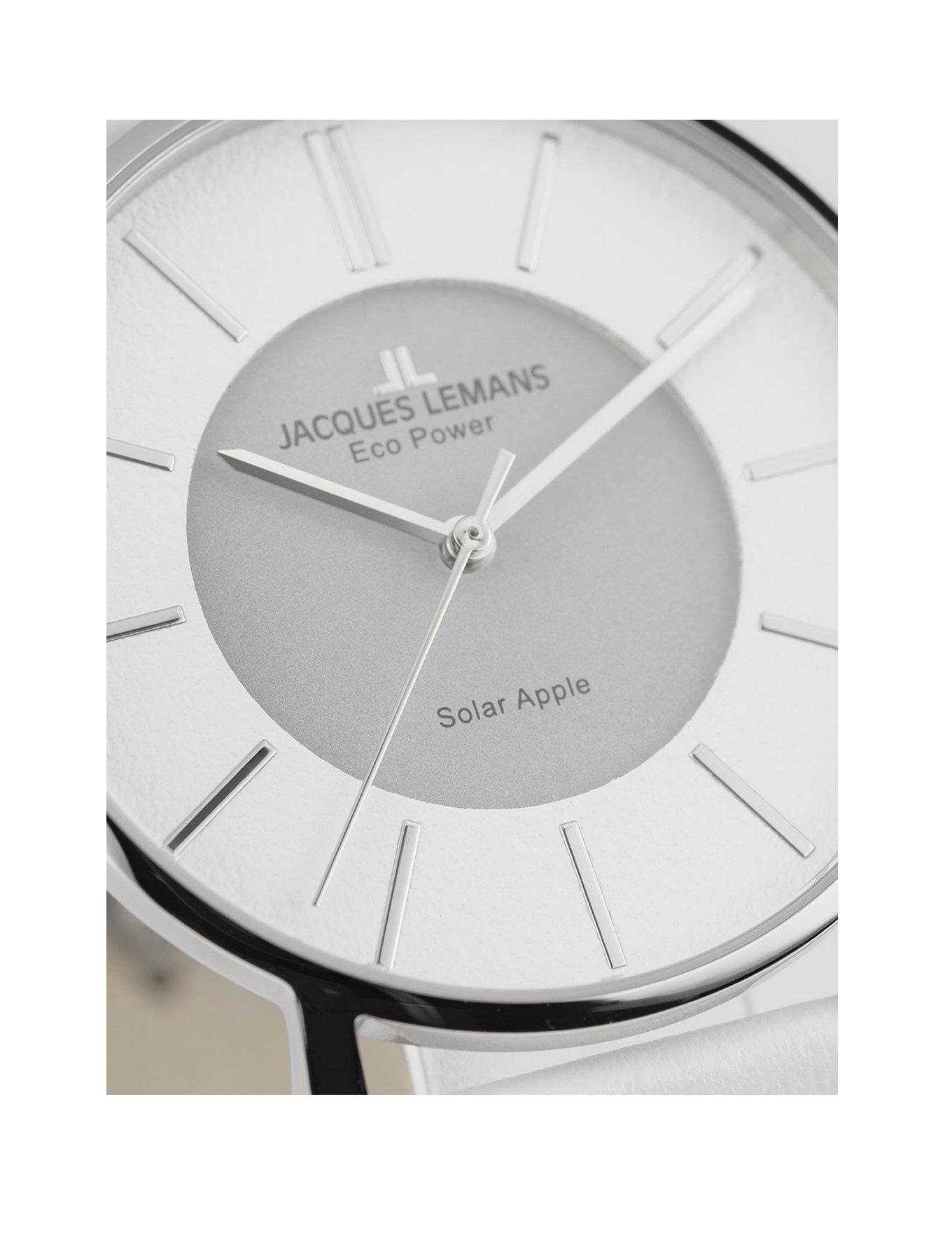 jacques-lemans-power-solar-white-strap-unisex-watchstillFront