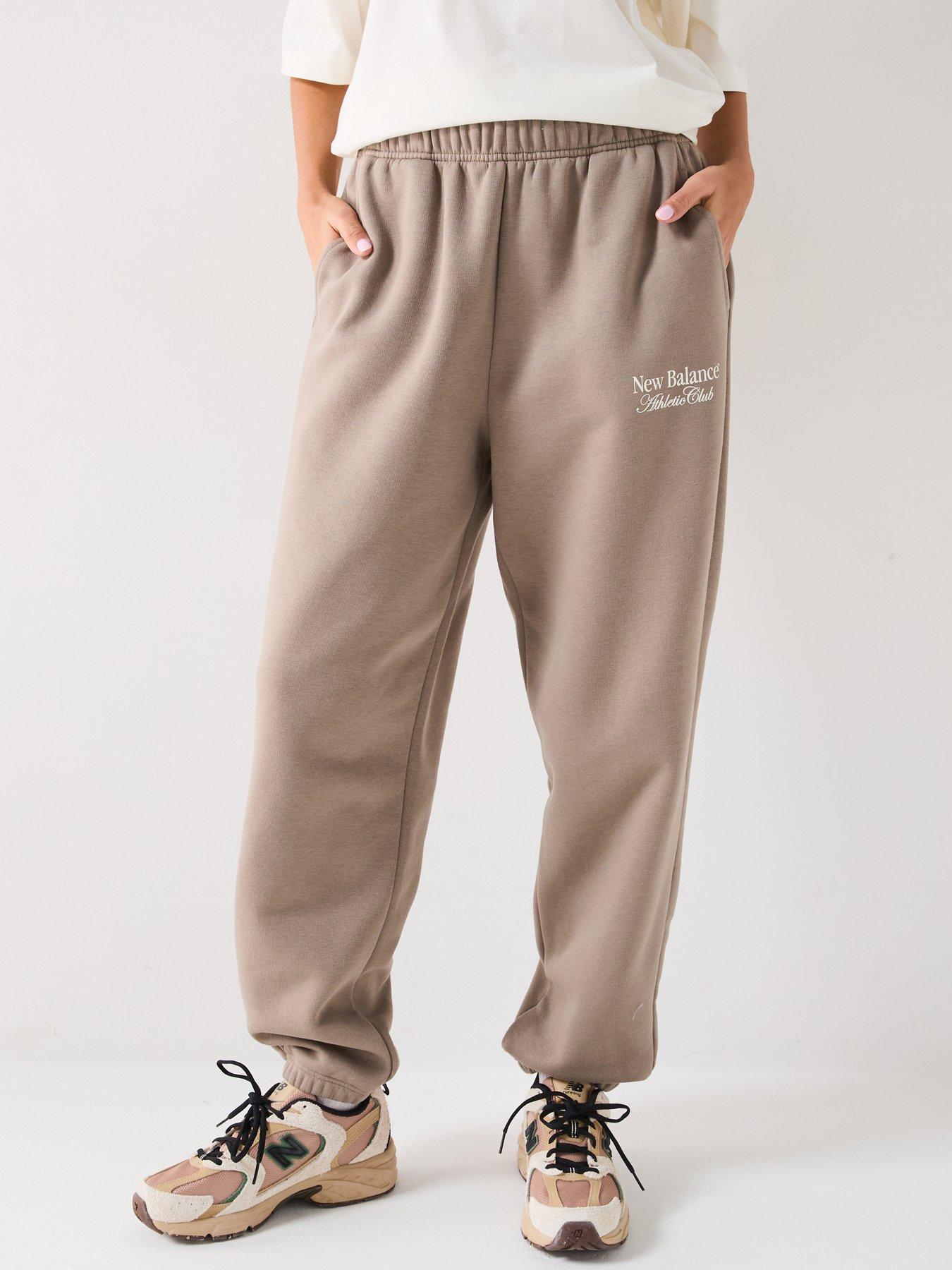 Image of New Balance Women's Linear Heritage Fleece Joggers - Khaki