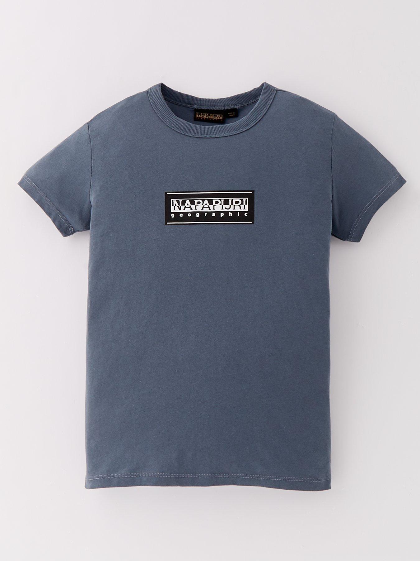 undefined Kids Chamois Box Logo T-Shirt - Grey