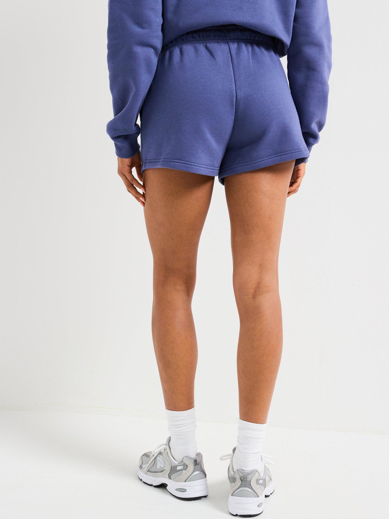 Image 2 of 5 of New Balance Women's Linear Heritage Fleece Shorts - Navy