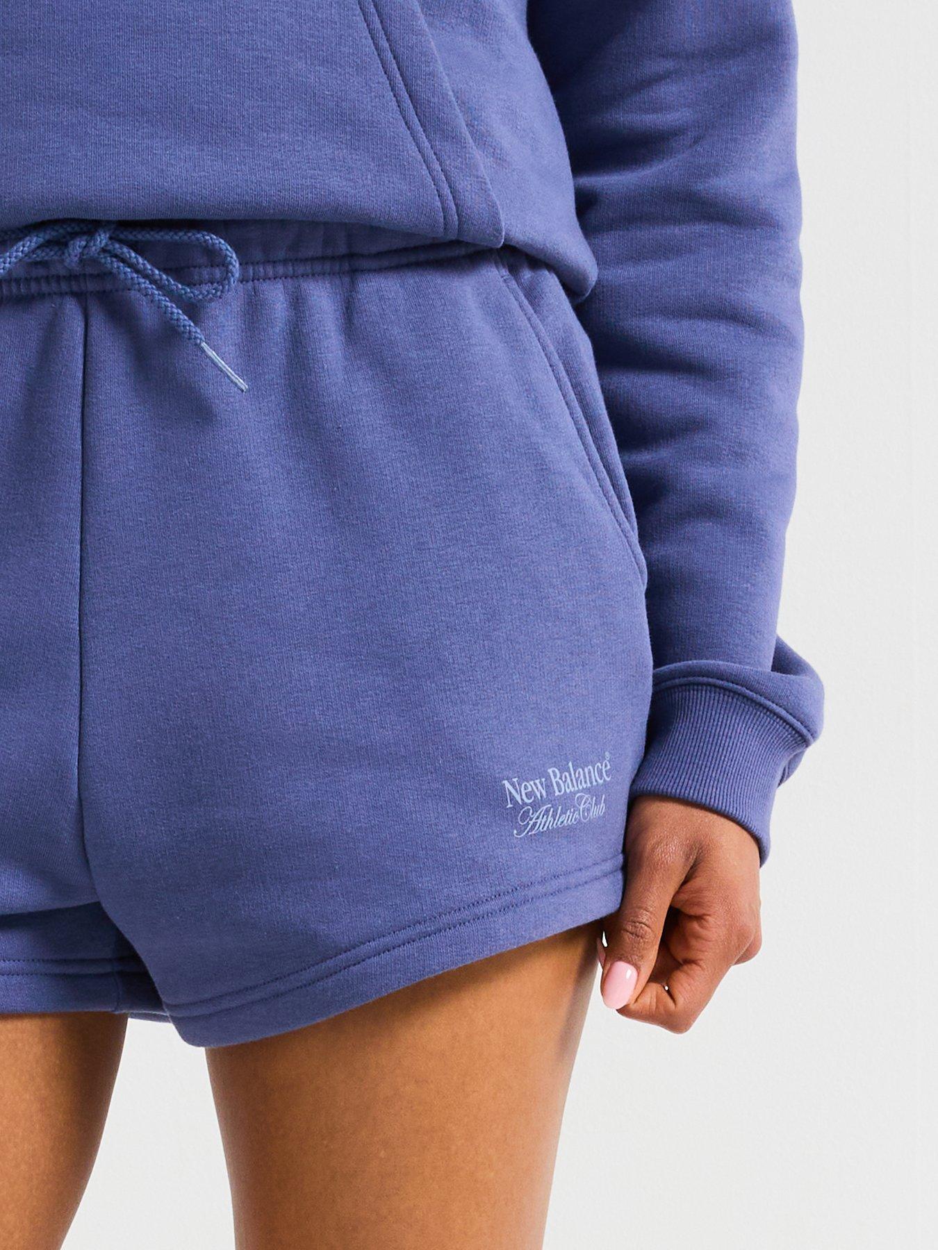 Image 4 of 5 of New Balance Women's Linear Heritage Fleece Shorts - Navy
