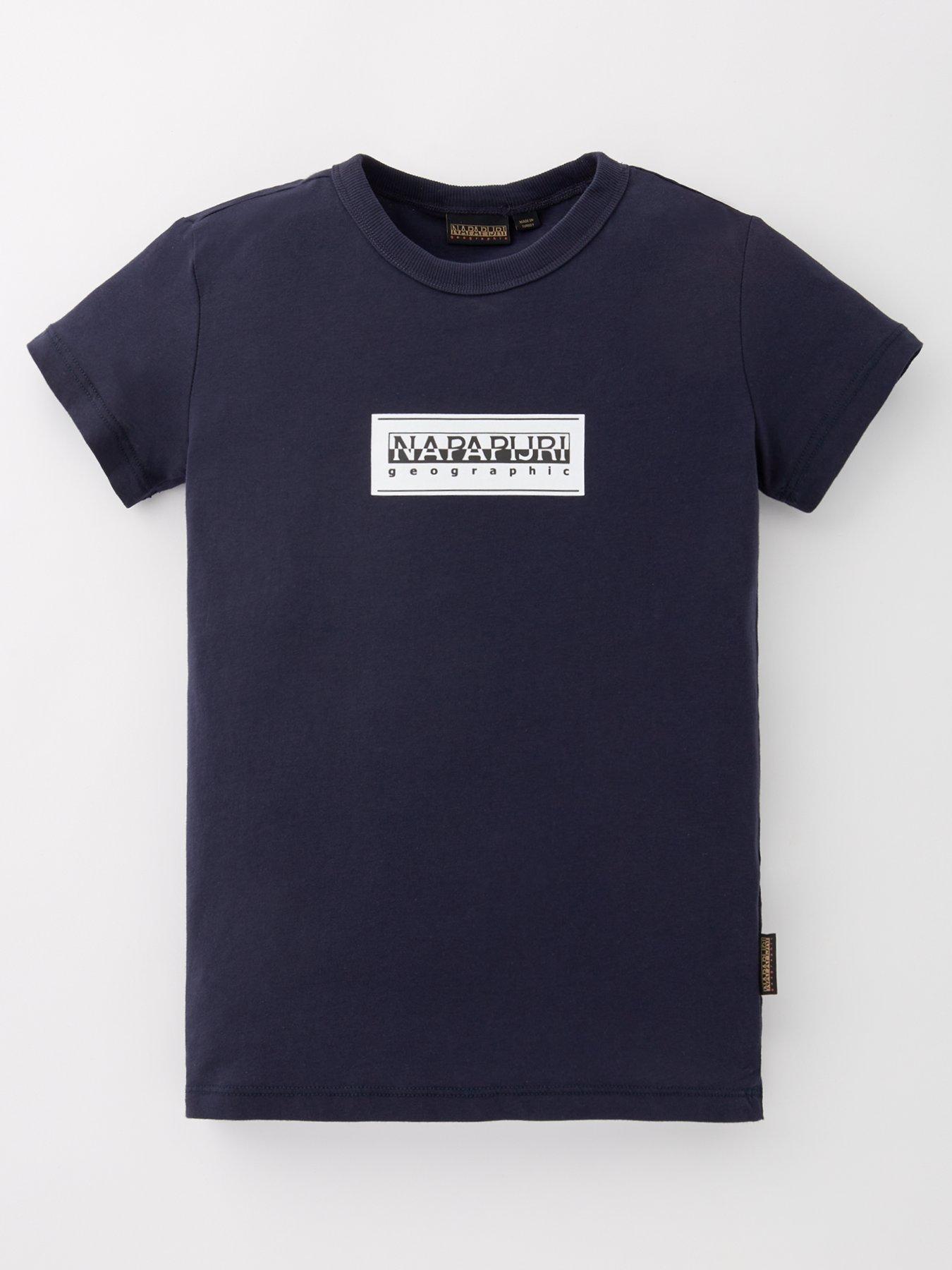 NAPAPIJRI Kids Chamois Box Logo T-Shirt - Navy Blue