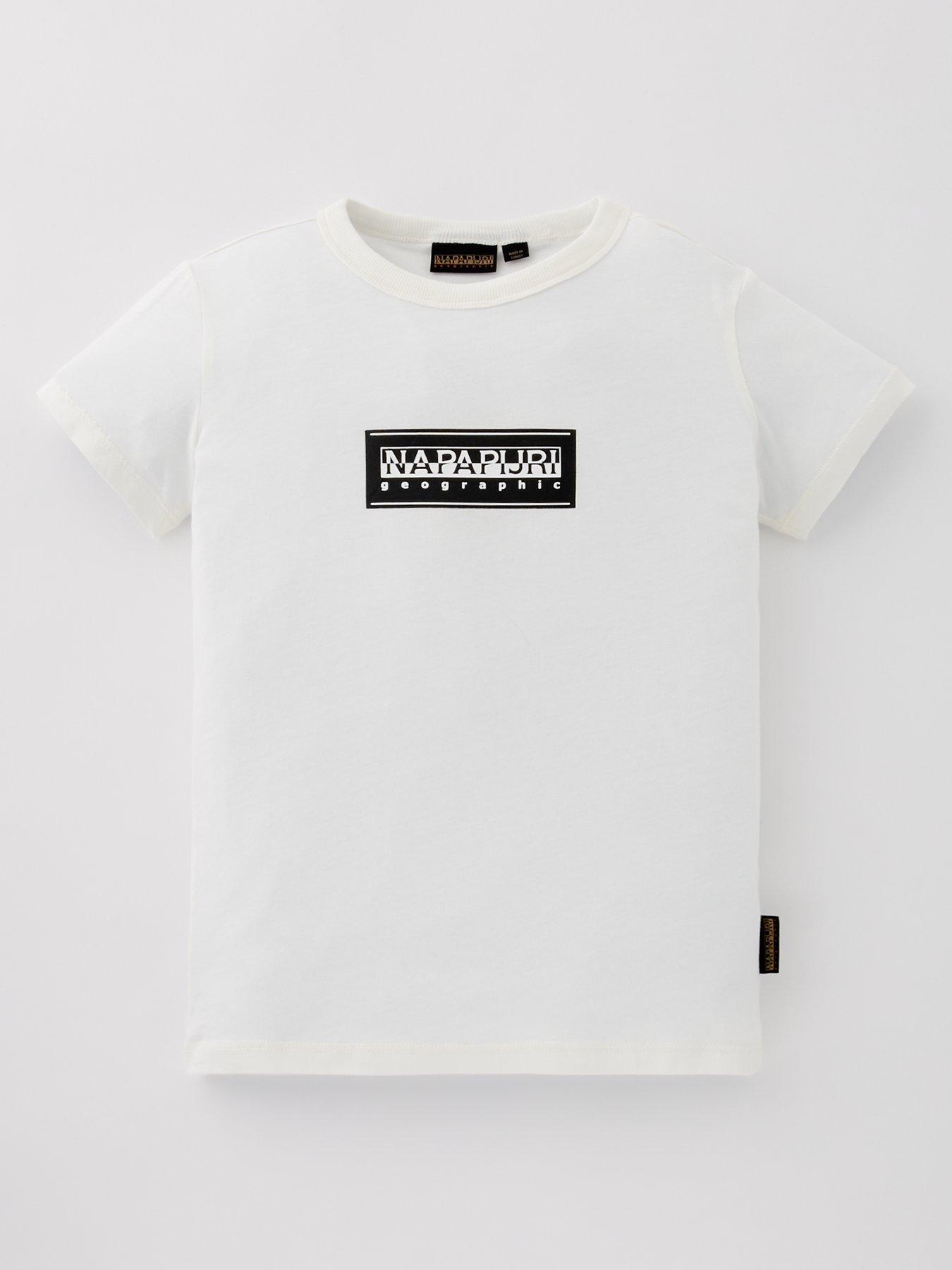 Image of NAPAPIJRI Kids Chamois Box Logo T-Shirt - White