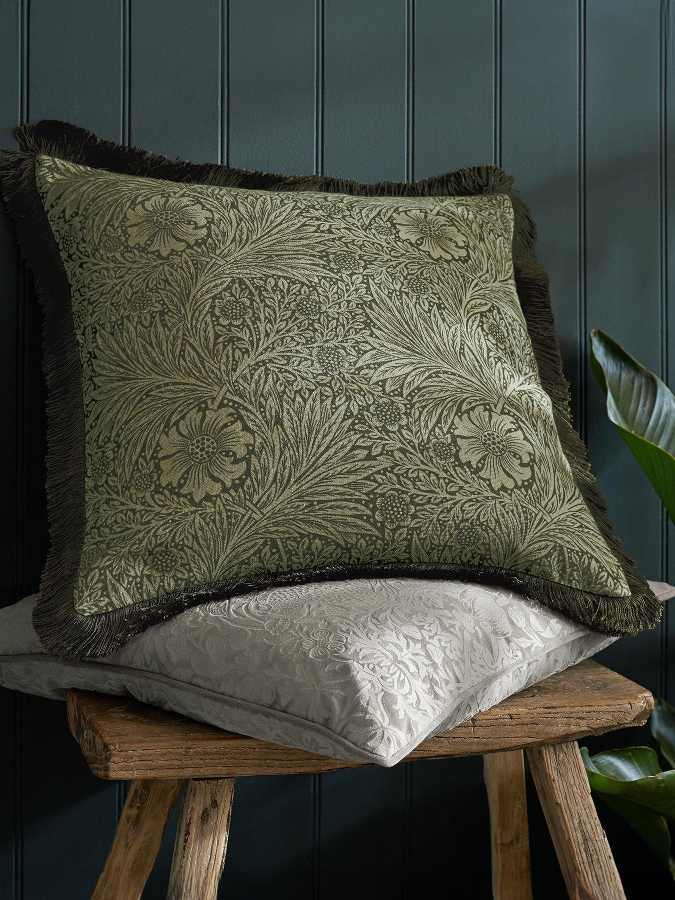 william-morris-at-home-marigold-olive-filled-cushion