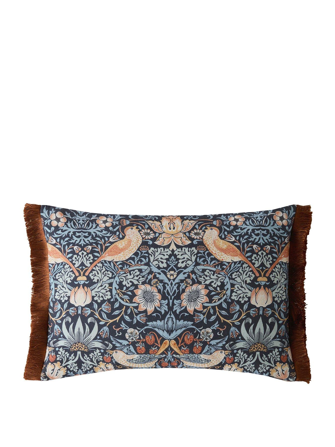 william-morris-at-home-strawberry-thief-blue-cushionstillFront