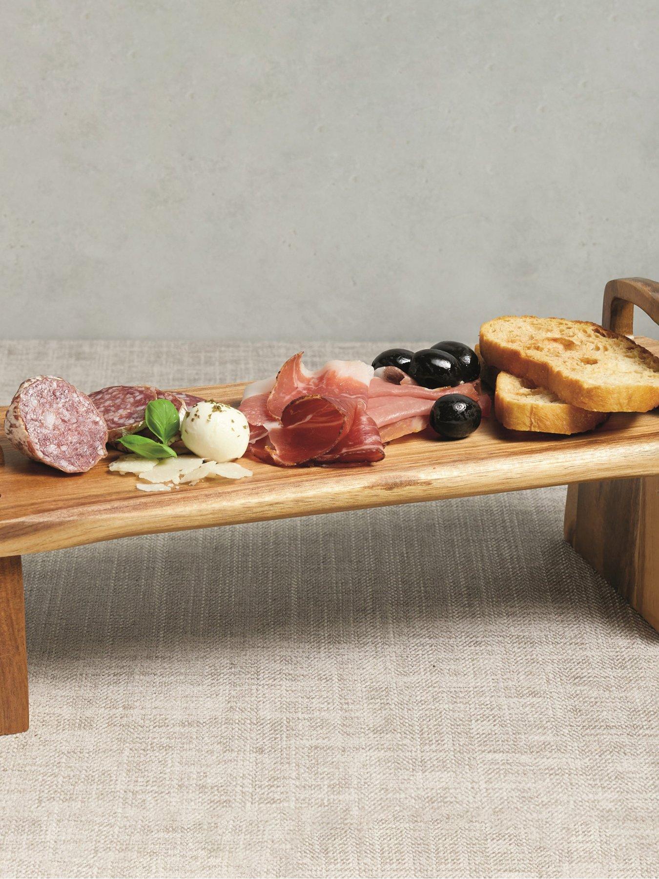 undefined Artes Acacia Wood Antipasti Platform Platter, Medium, 37x12x13cm