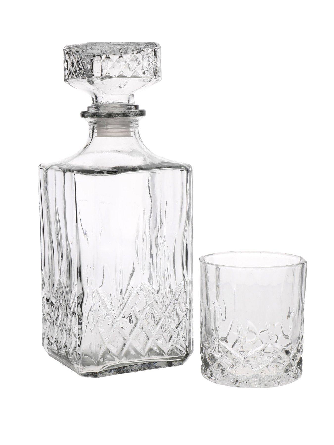 Image 5 of 7 of BarCraft Cut Glass Effect Decanter Set - 5 Piece Set