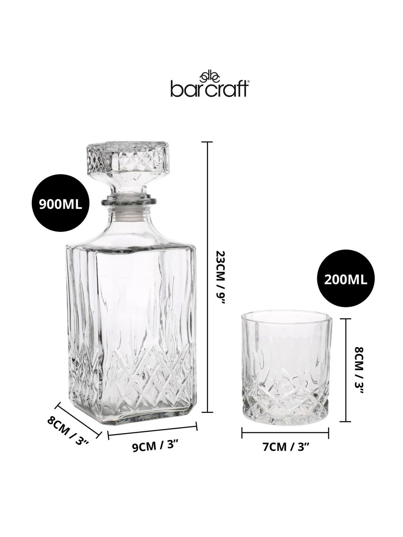 Image 6 of 7 of BarCraft Cut Glass Effect Decanter Set - 5 Piece Set