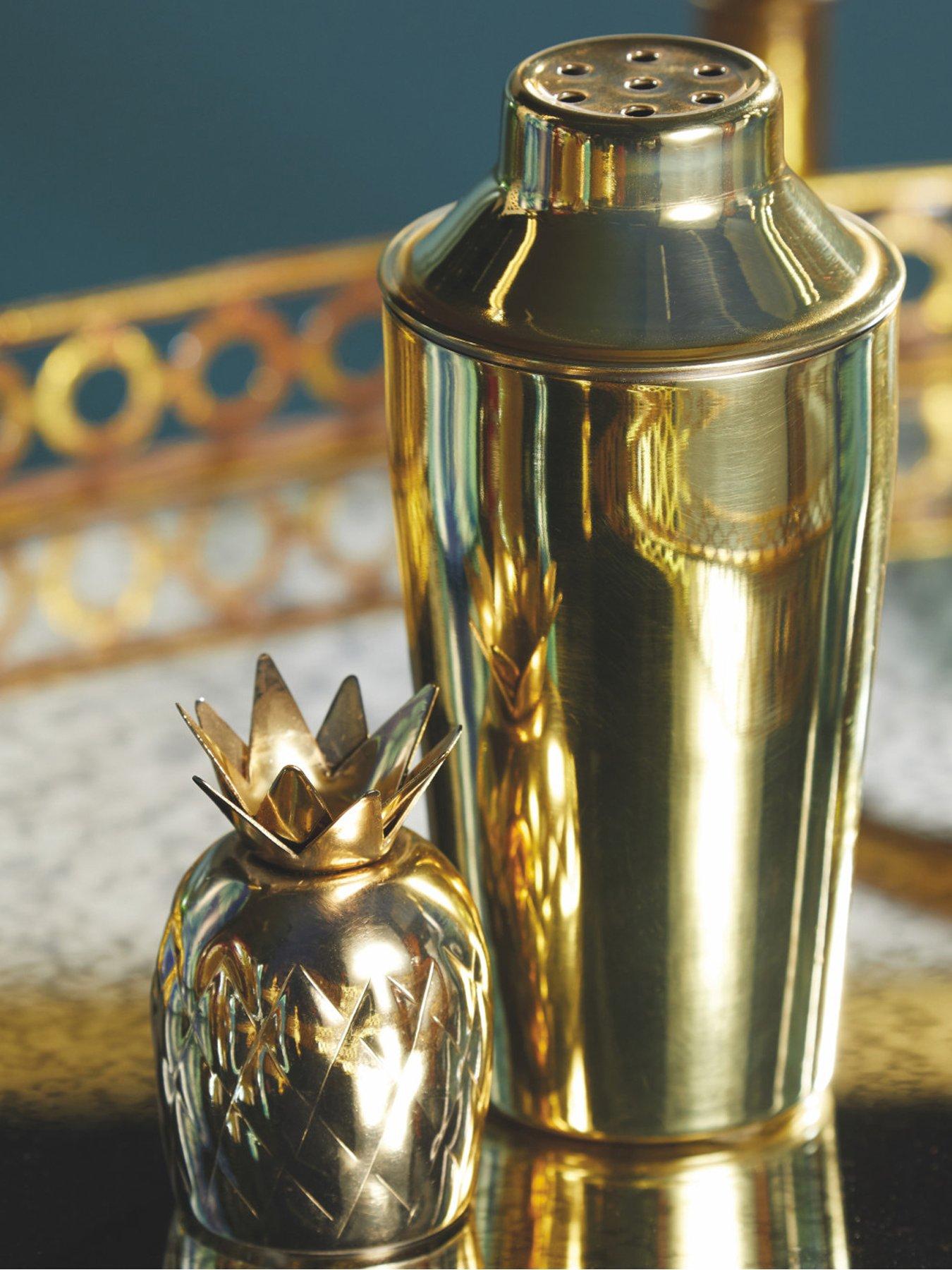 undefined Barcraft Brass Finish Mini Cocktail Shaker, 325ml