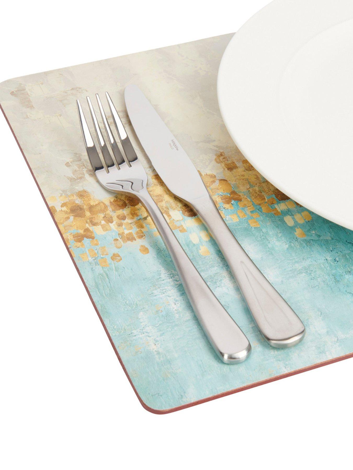 undefined Creative Tops Golden Reflections Pack Of 4 Large Premium Placemats, 40x29cm