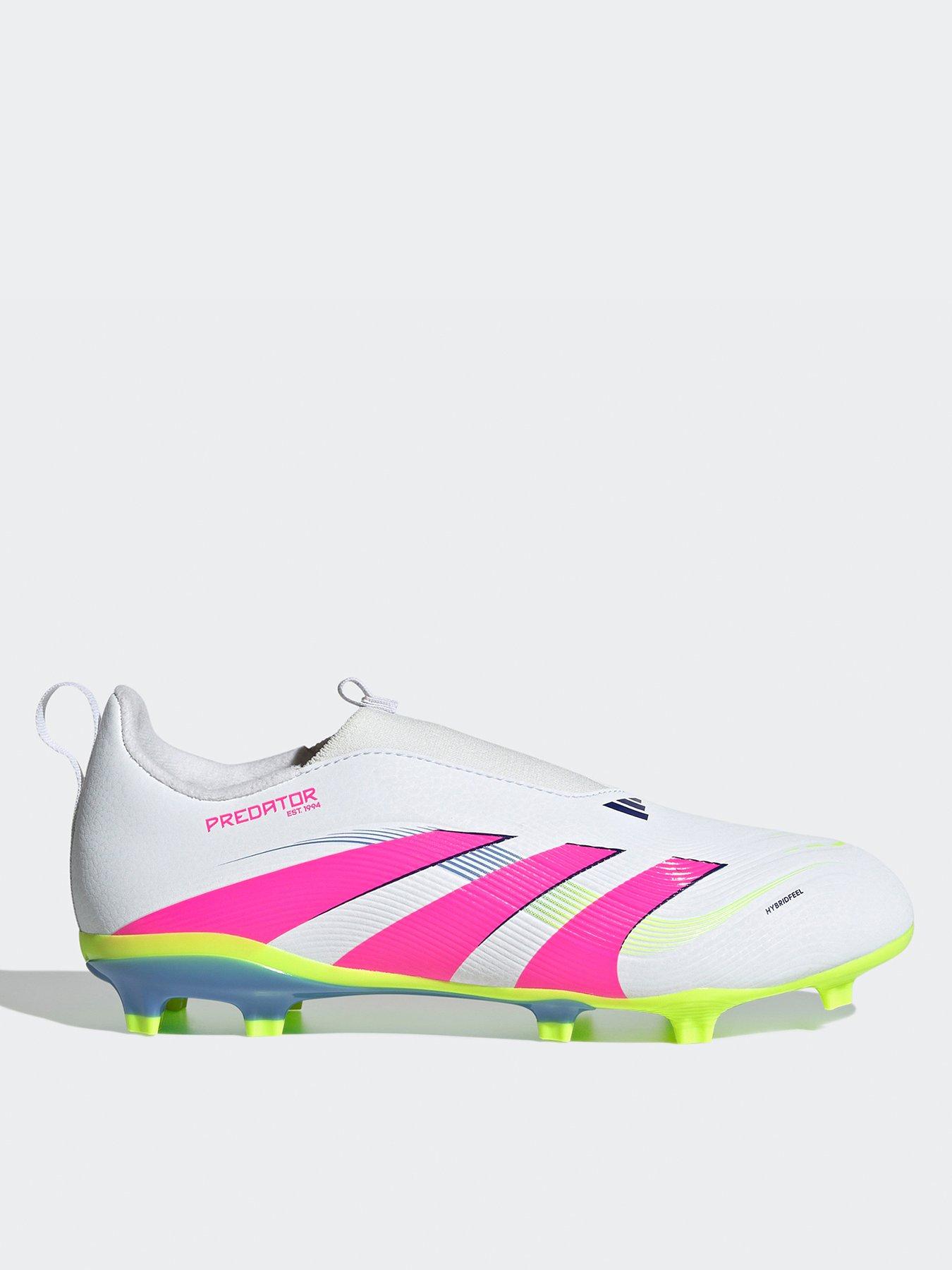 Image 1 of 6 of adidas Junior Predator League Laceless Firm Ground Football Boot - White