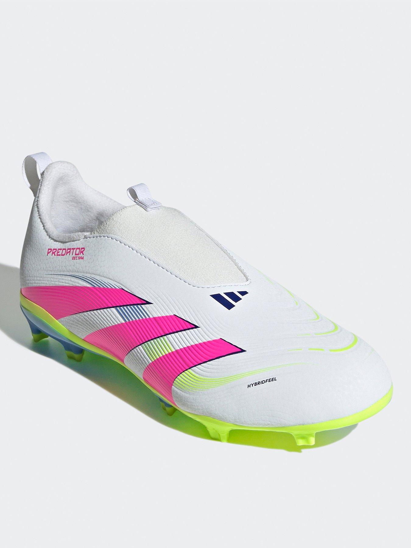 Image 2 of 6 of adidas Junior Predator League Laceless Firm Ground Football Boot - White