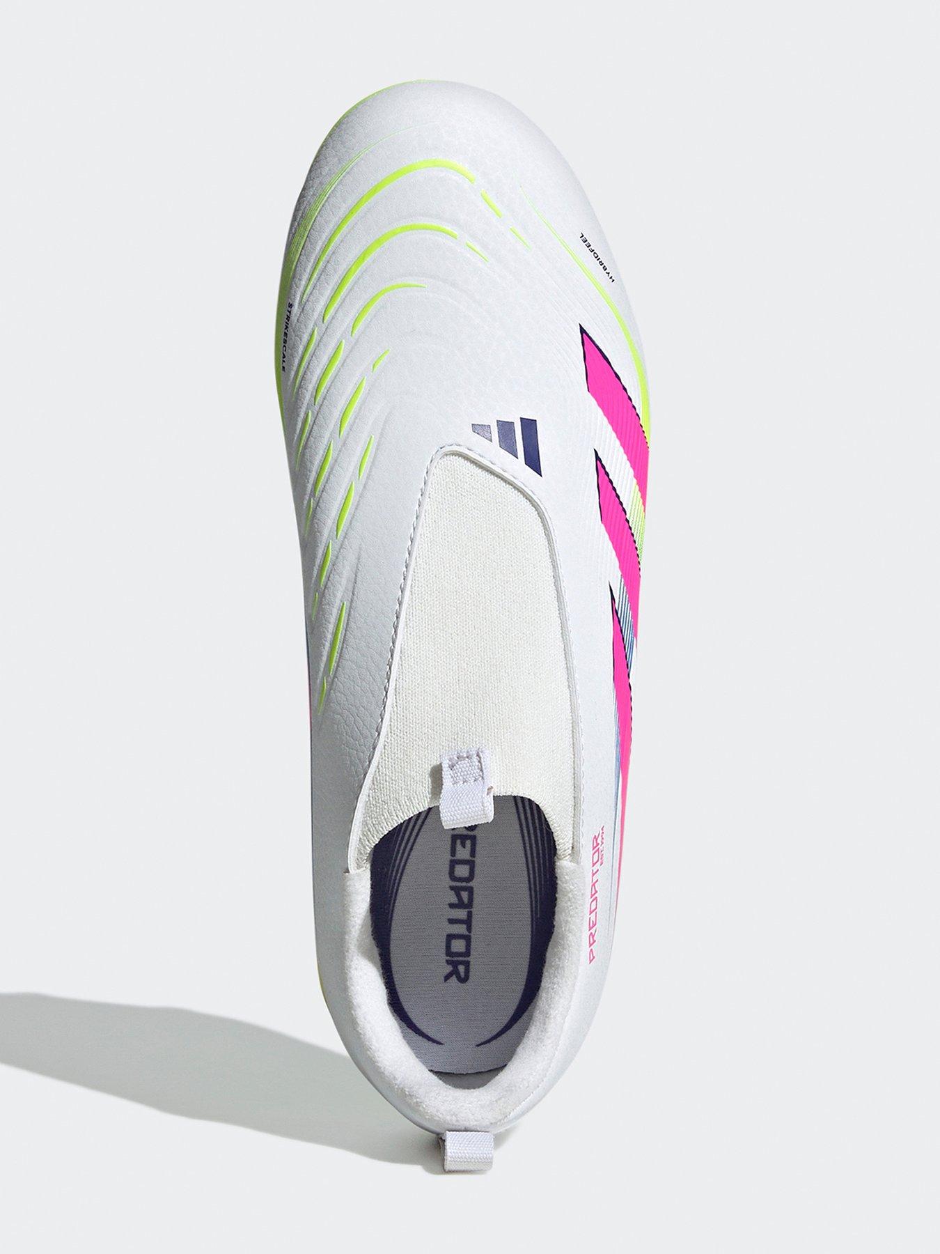 Image 4 of 6 of adidas Junior Predator League Laceless Firm Ground Football Boot - White