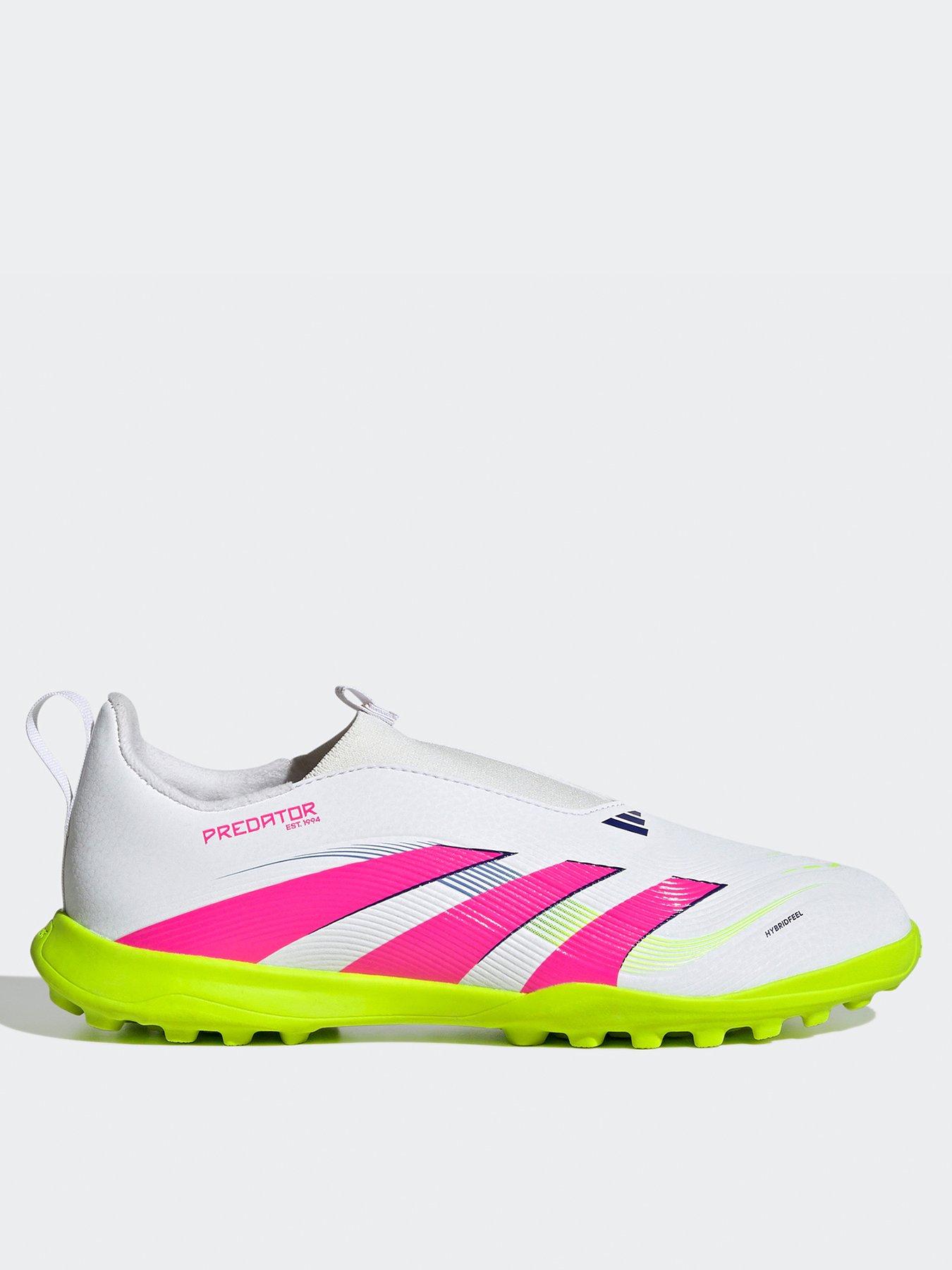 adidas Junior Predator League Laceless Astro Turf Football Boot - White