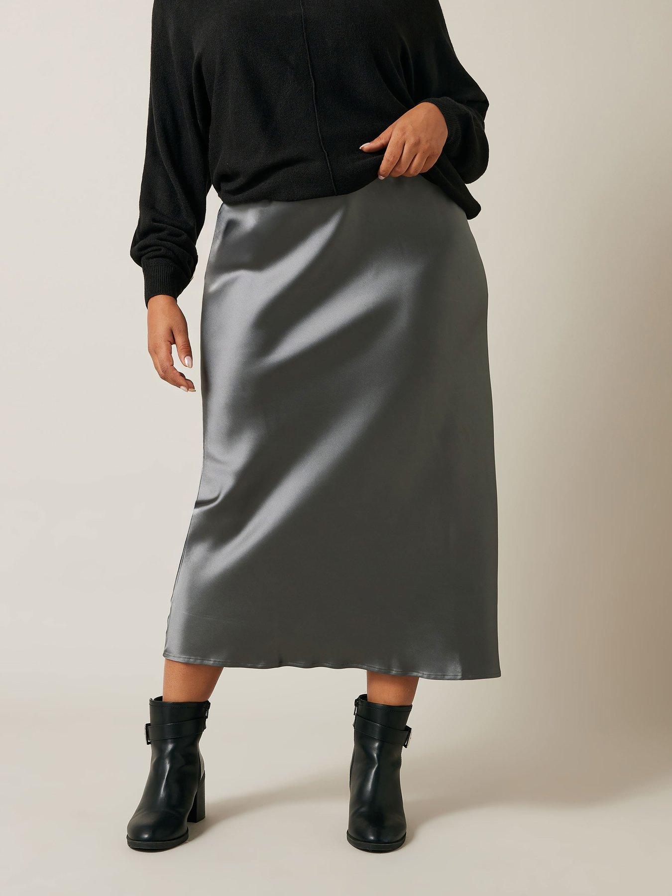 evans-satin-skirt-silver