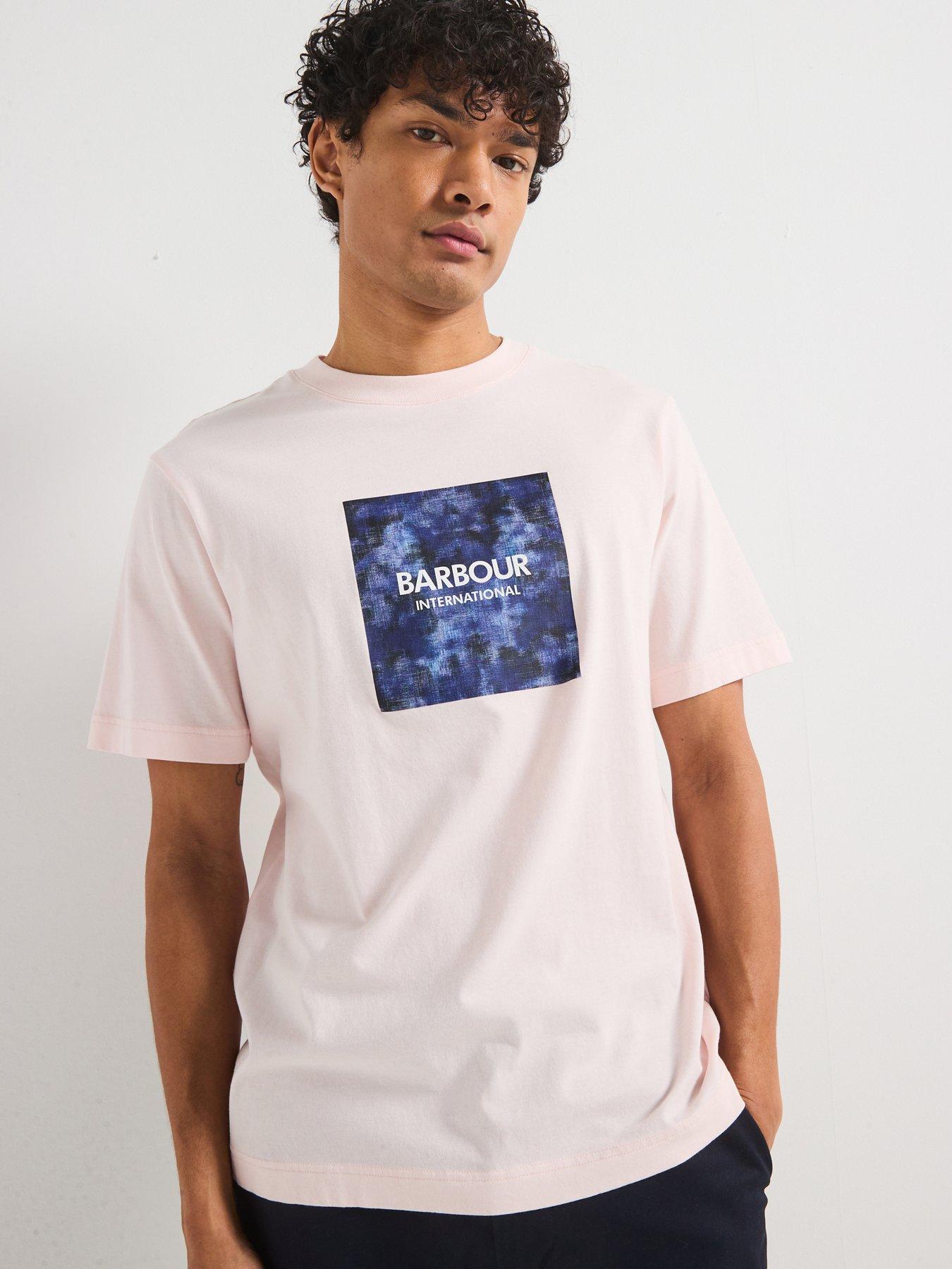 undefined Barbour International Camo Ikat Block T-shirt- Pink