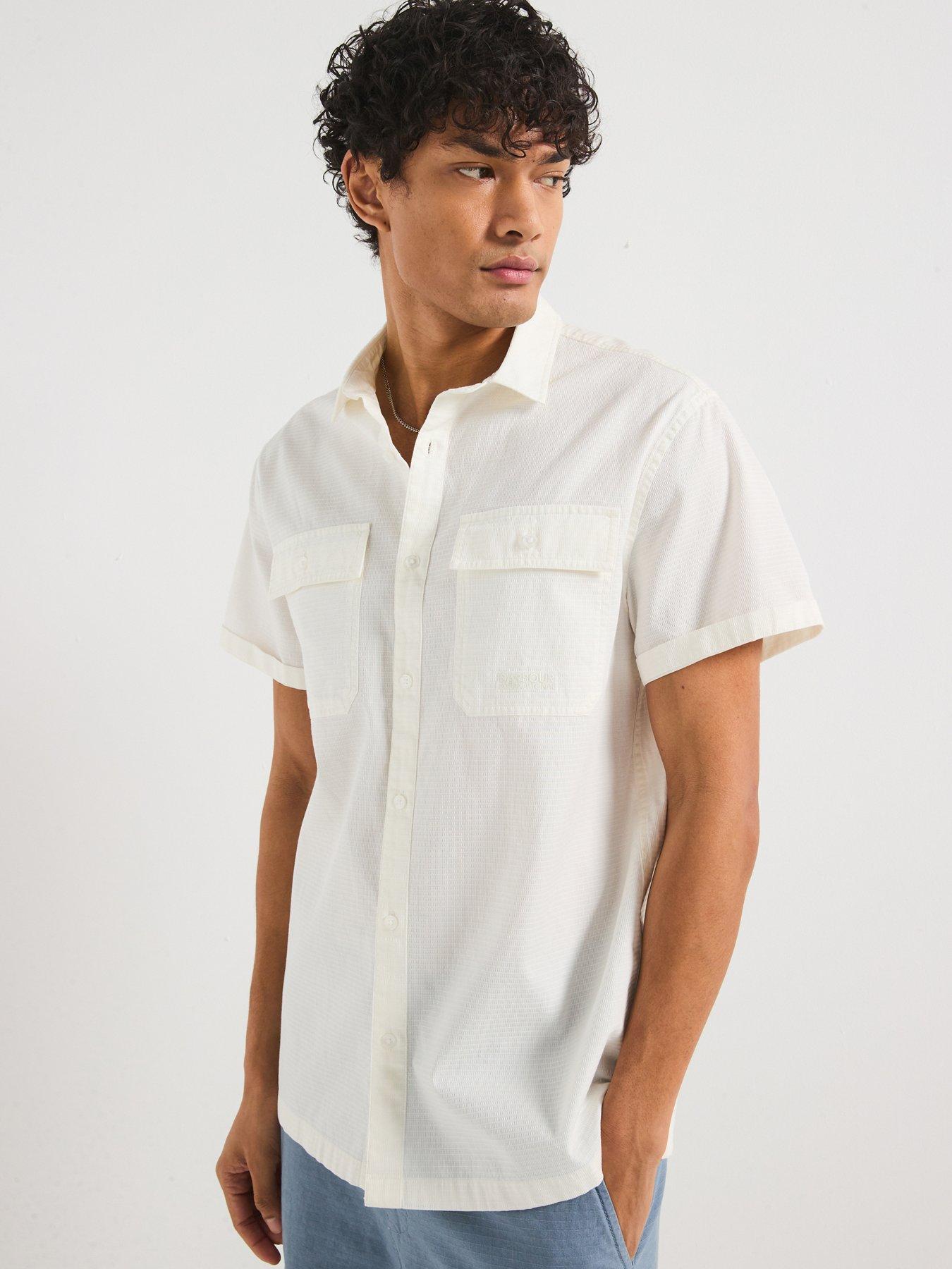 Image 1 of 6 of Barbour International Joshua Jacquard Texture Shirt - White