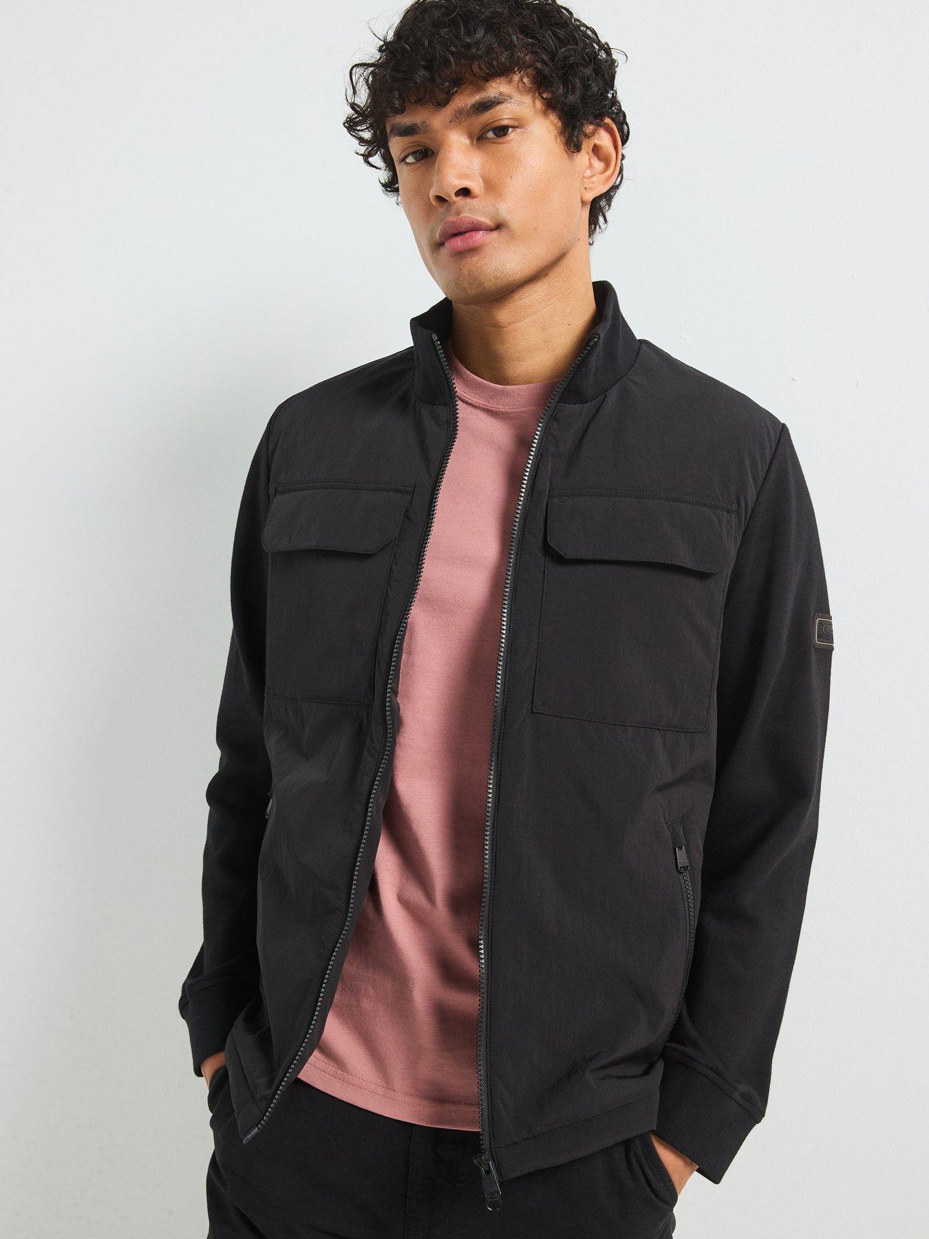 Barbour International Ethan Funnel Neck Quilted Jacket- Black