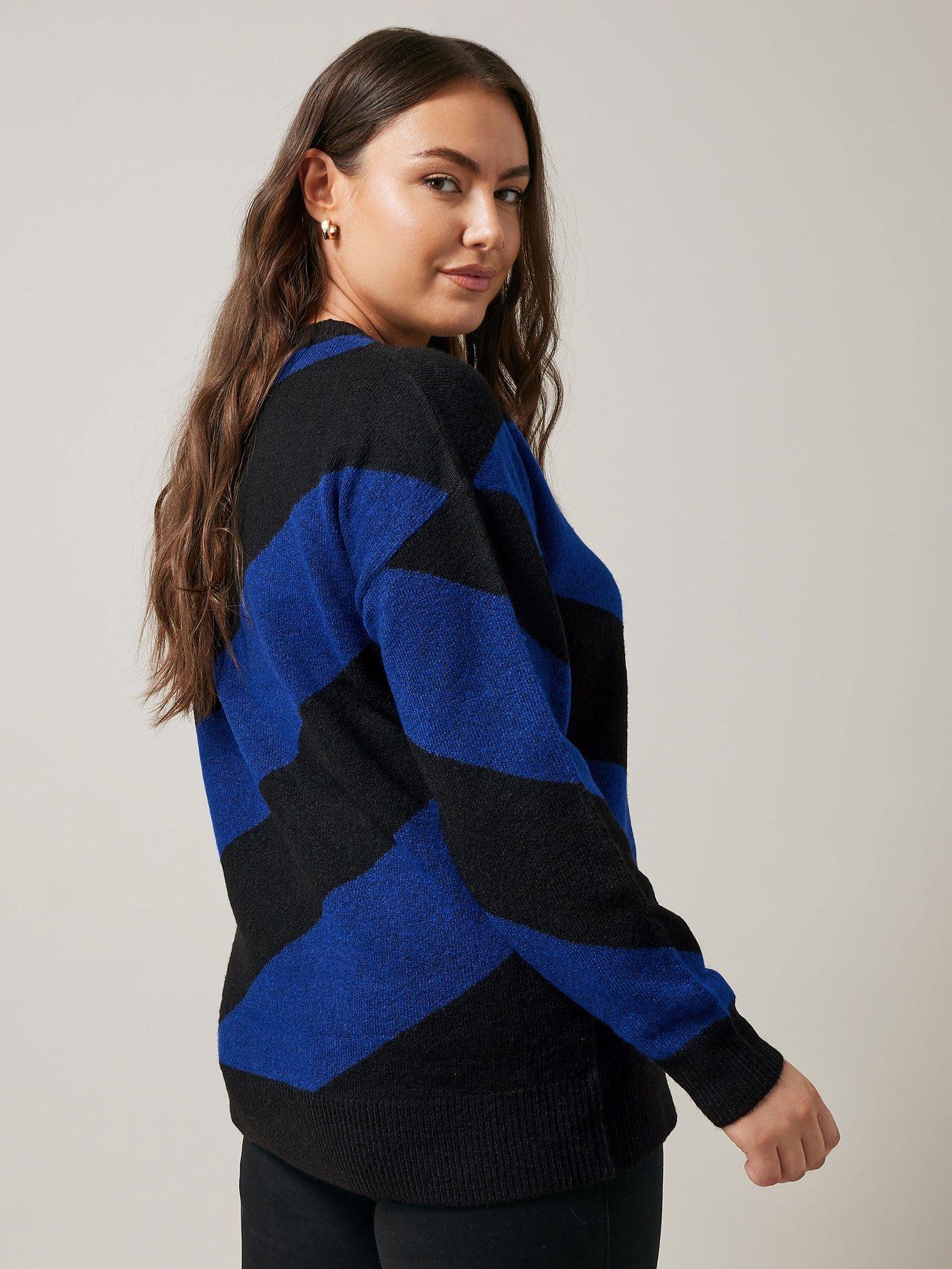 evans-diagonal-stripe-jumper-bluestillFront