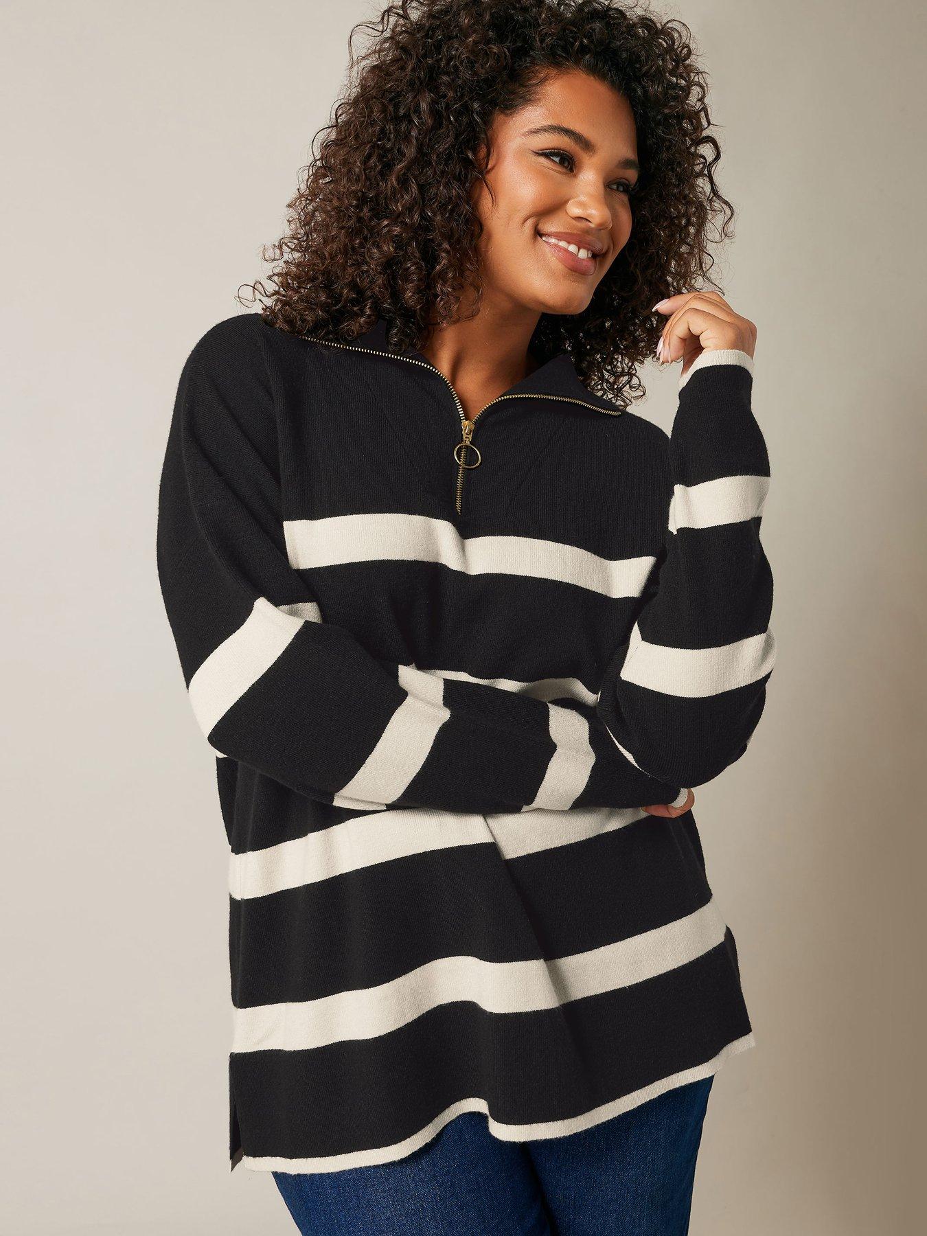 evans-stripe-zip-neck-jumperoutfit