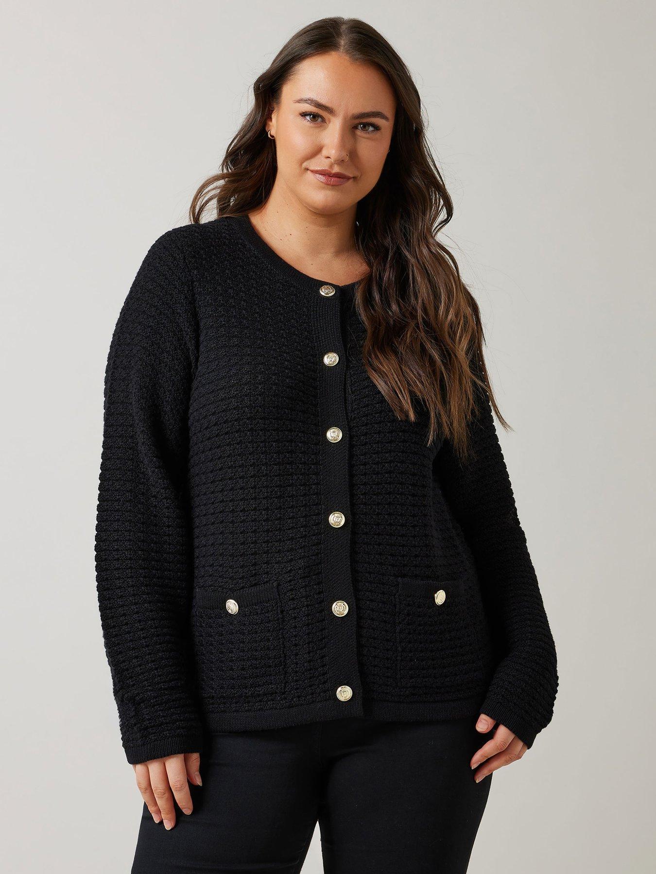 evans-button-detail-cardigan-black